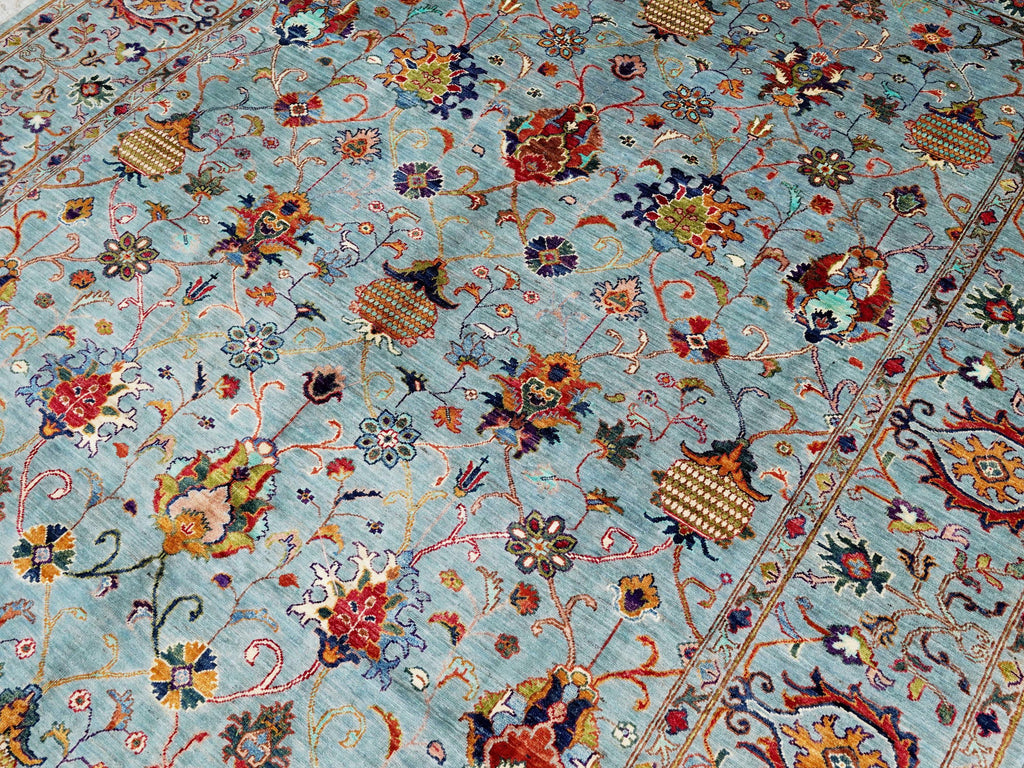 9x12 Ft Gray Serapi Rug - Afghan Oriental Area Rug - Persian Design