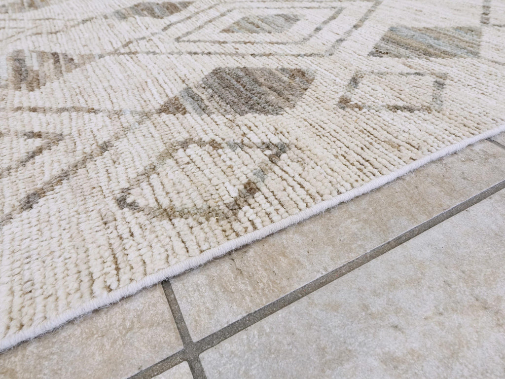 9x12 Ft Beige & Gray Moroccan Rug - Hand Knotted Wool Area Rug
