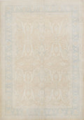 6x9 Ft Hand Knotted Bidjar Rug - Beige & Blue Persian Design