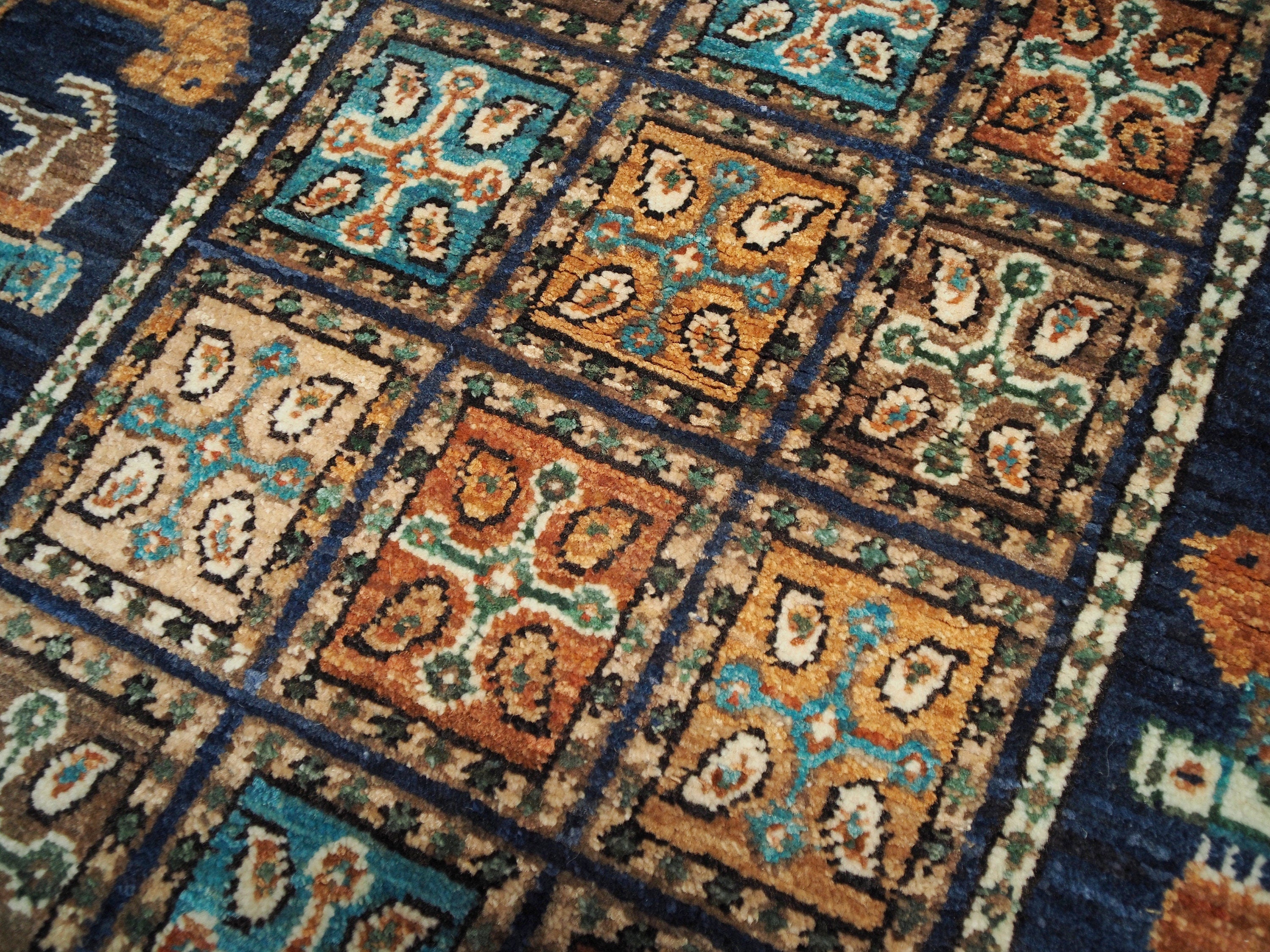 2x4 Ft Blue Mamluk Rug - Hand Knotted Oriental Rug