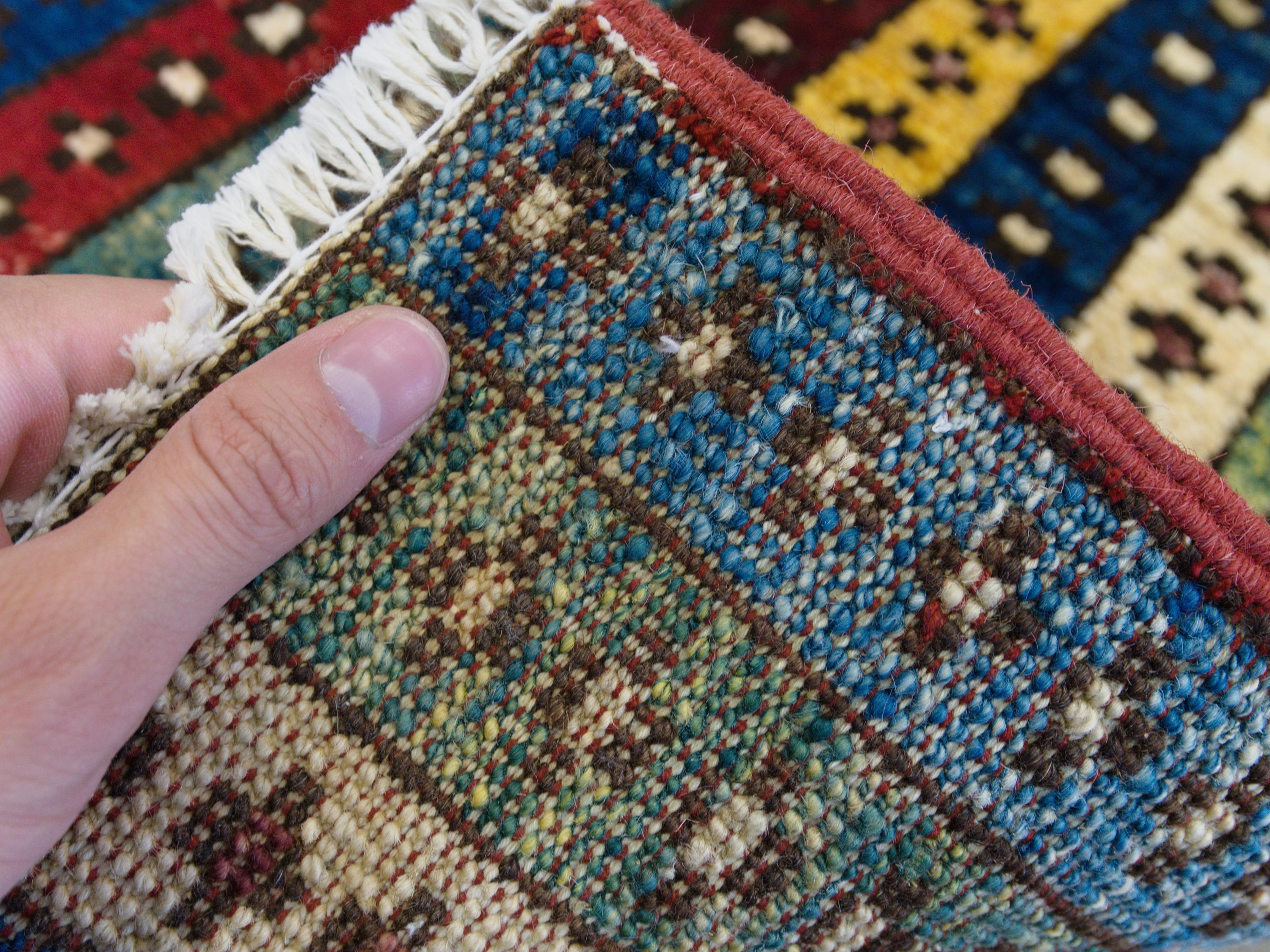 1x2 Ft Colorful Heriz Rug - Wool Accent Rug