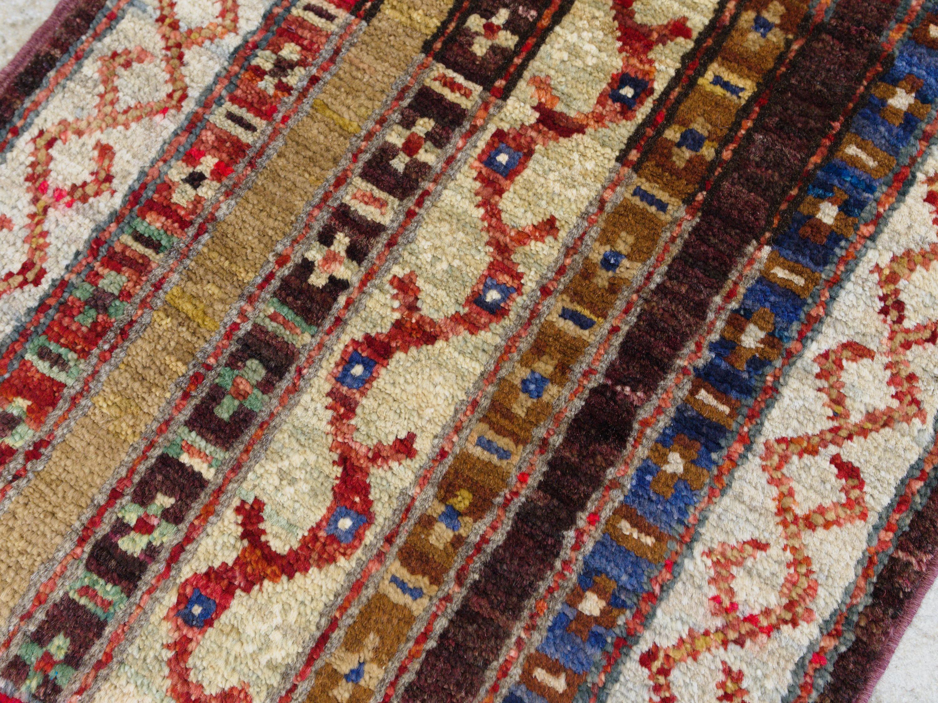 1x2 Ft Maroon Khorjin Rug - Wool Accent Rug