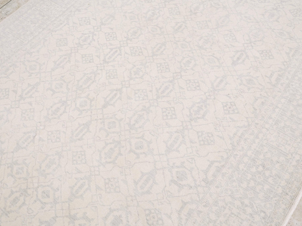 6x9 Ft White Vintage Heriz Rug - Afghan Handmade Area Rug