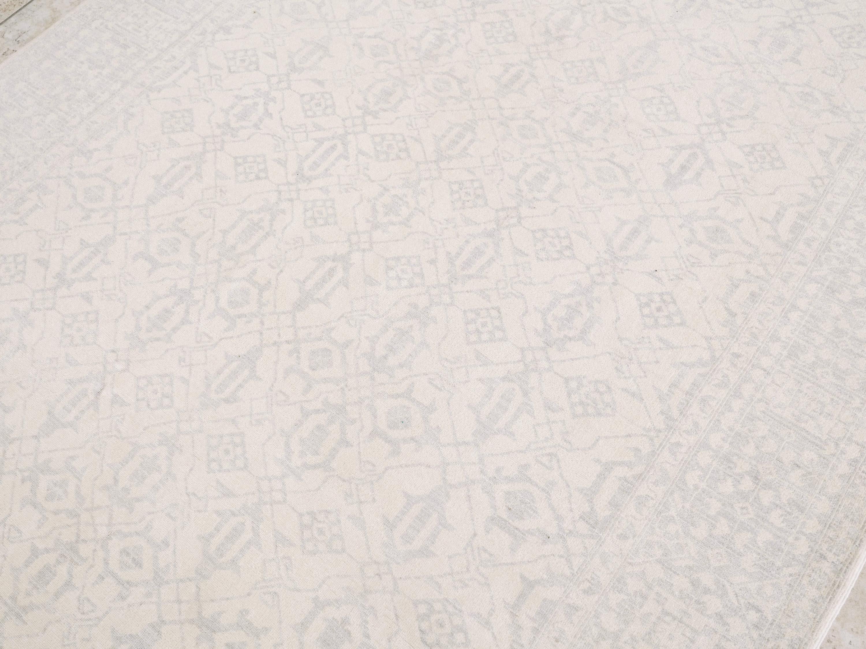 6x9 Ft White Vintage Heriz Rug - Afghan Handmade Area Rug