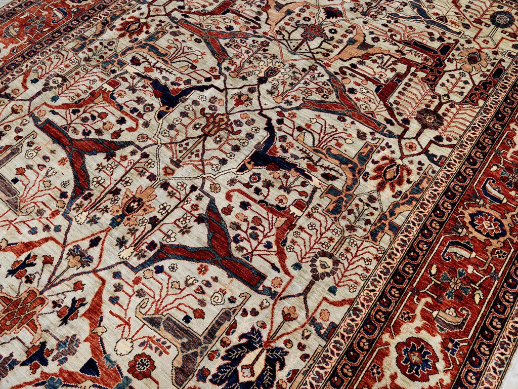 9x12 Ft Red & Gray Bidjar Rug - Afghan Oriental Area Rug - Persian Design