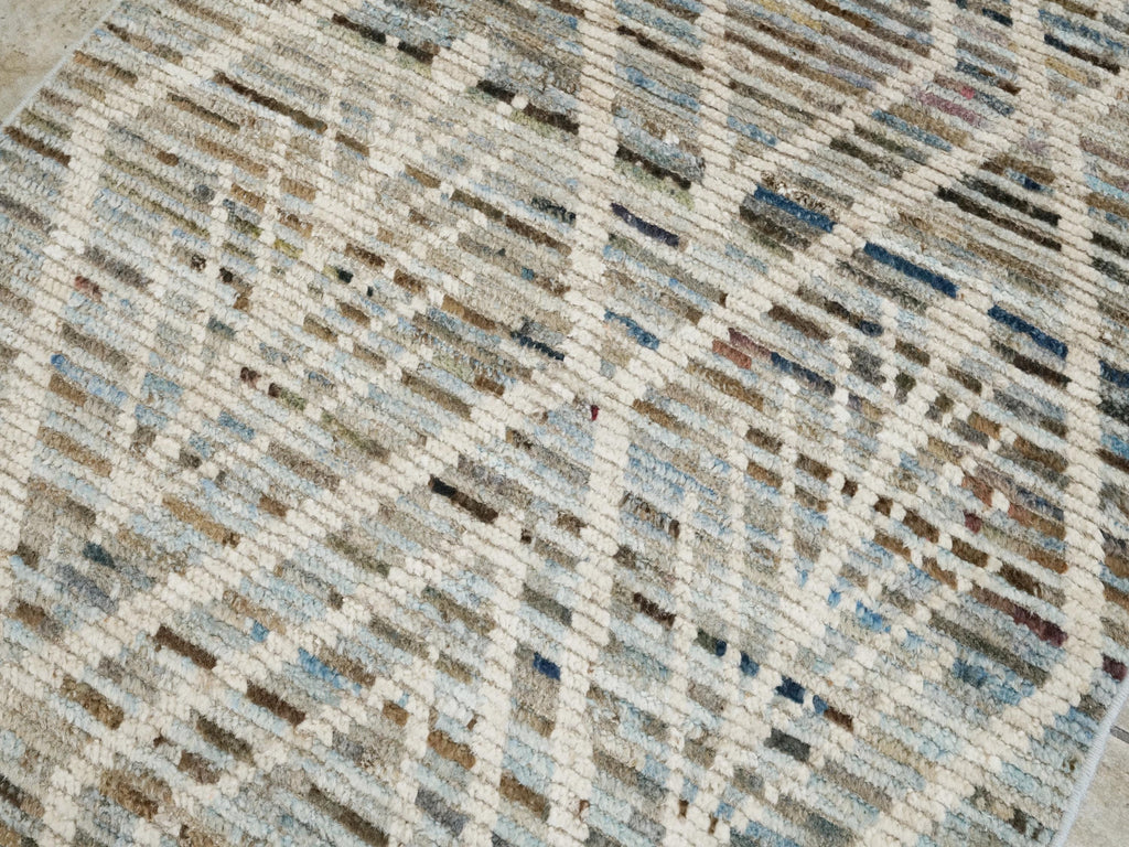 10 Ft Light Blue Moroccan Runner Rug - Afghan Handmade Wool