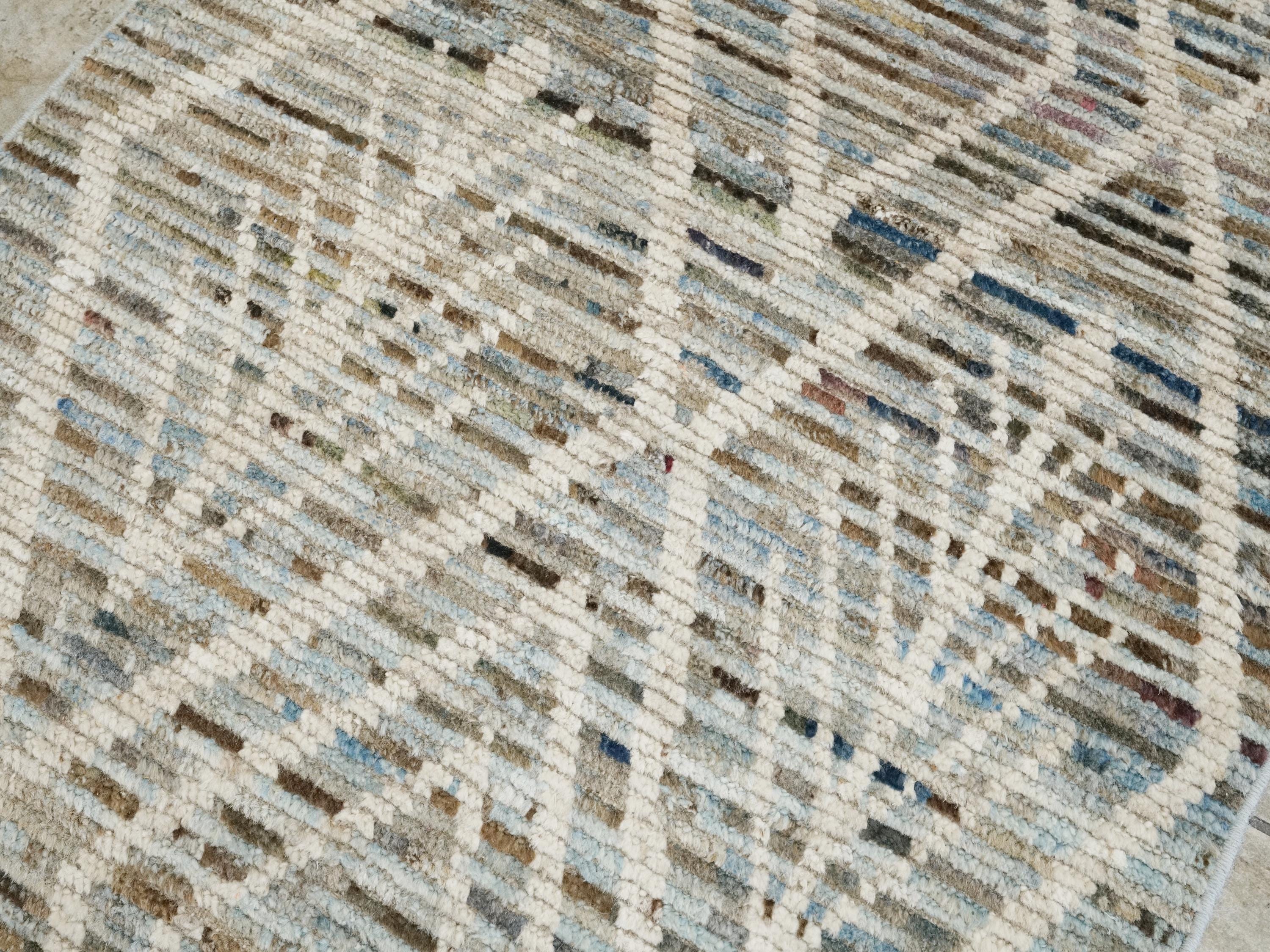 10 Ft Light Blue Moroccan Runner Rug - Afghan Handmade Wool