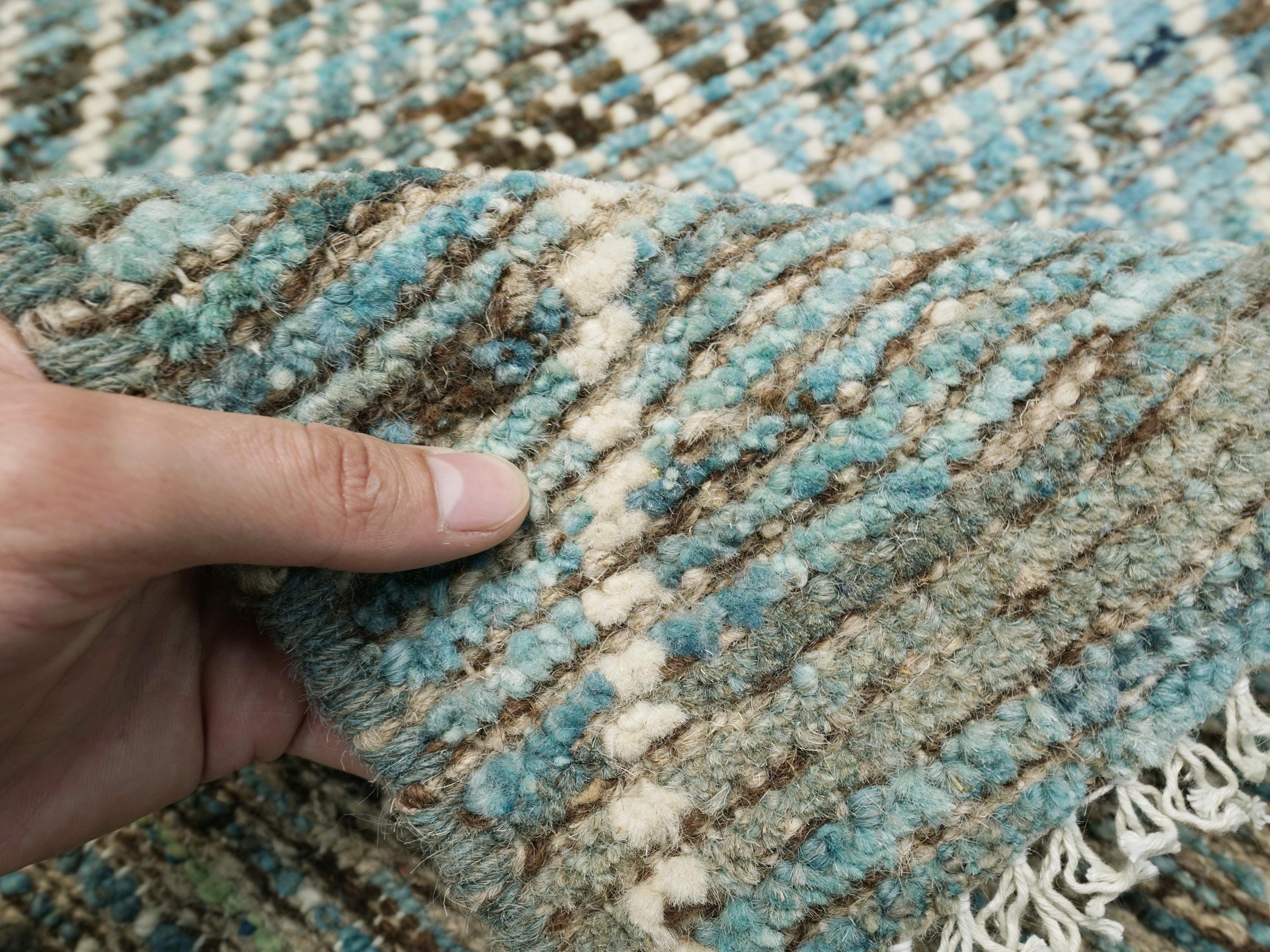 3x5 Ft Blue Moroccan Rug - Hand Knotted Area Rug