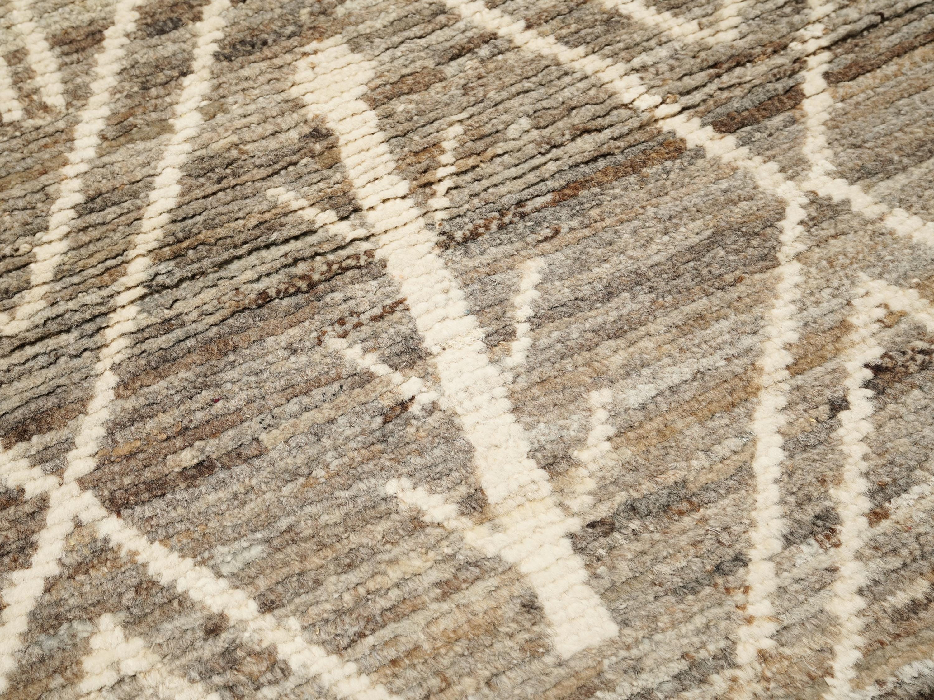 16 Ft Hand Knotted Moroccan Runner Rug - Afghan Wool Rug