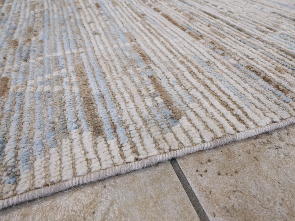 8x8 Ft Light Blue Moroccan Rug - Handmade Wool Area Rug