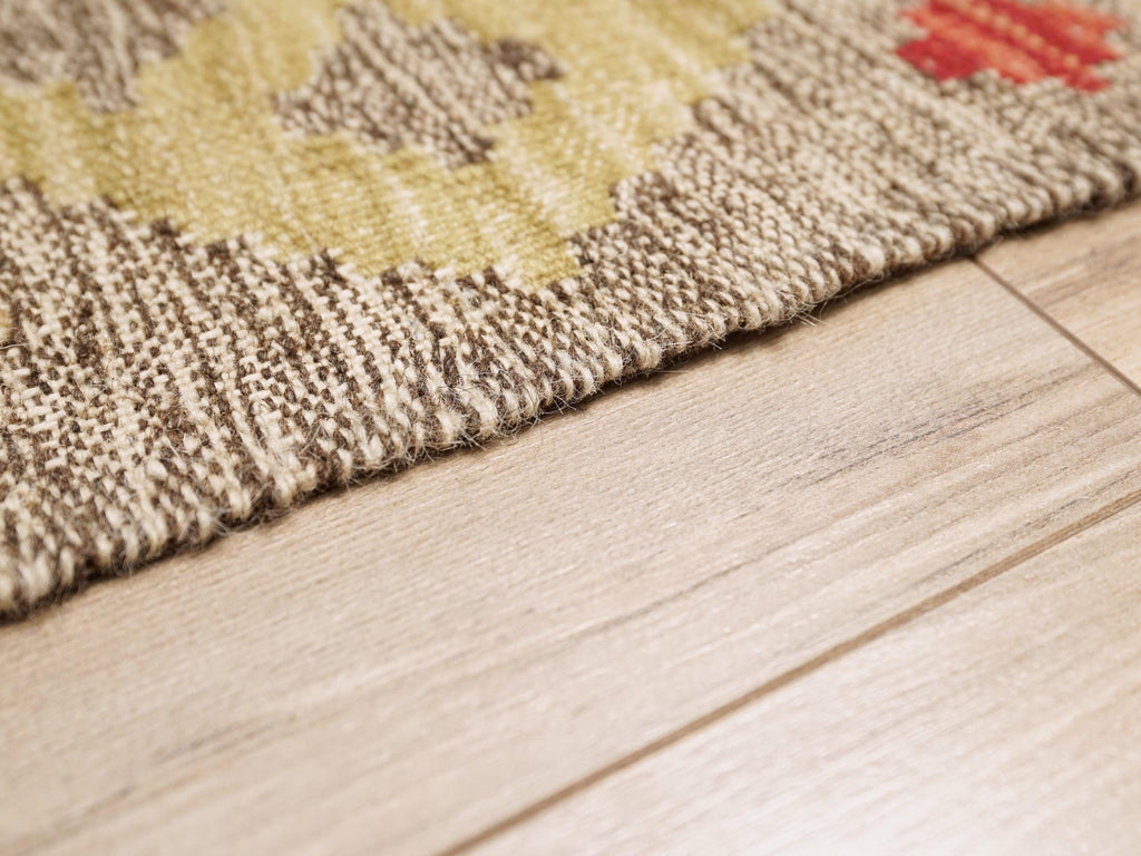 5x6 Ft Red Kilim Rug - Geometric Afghan Flat Weave