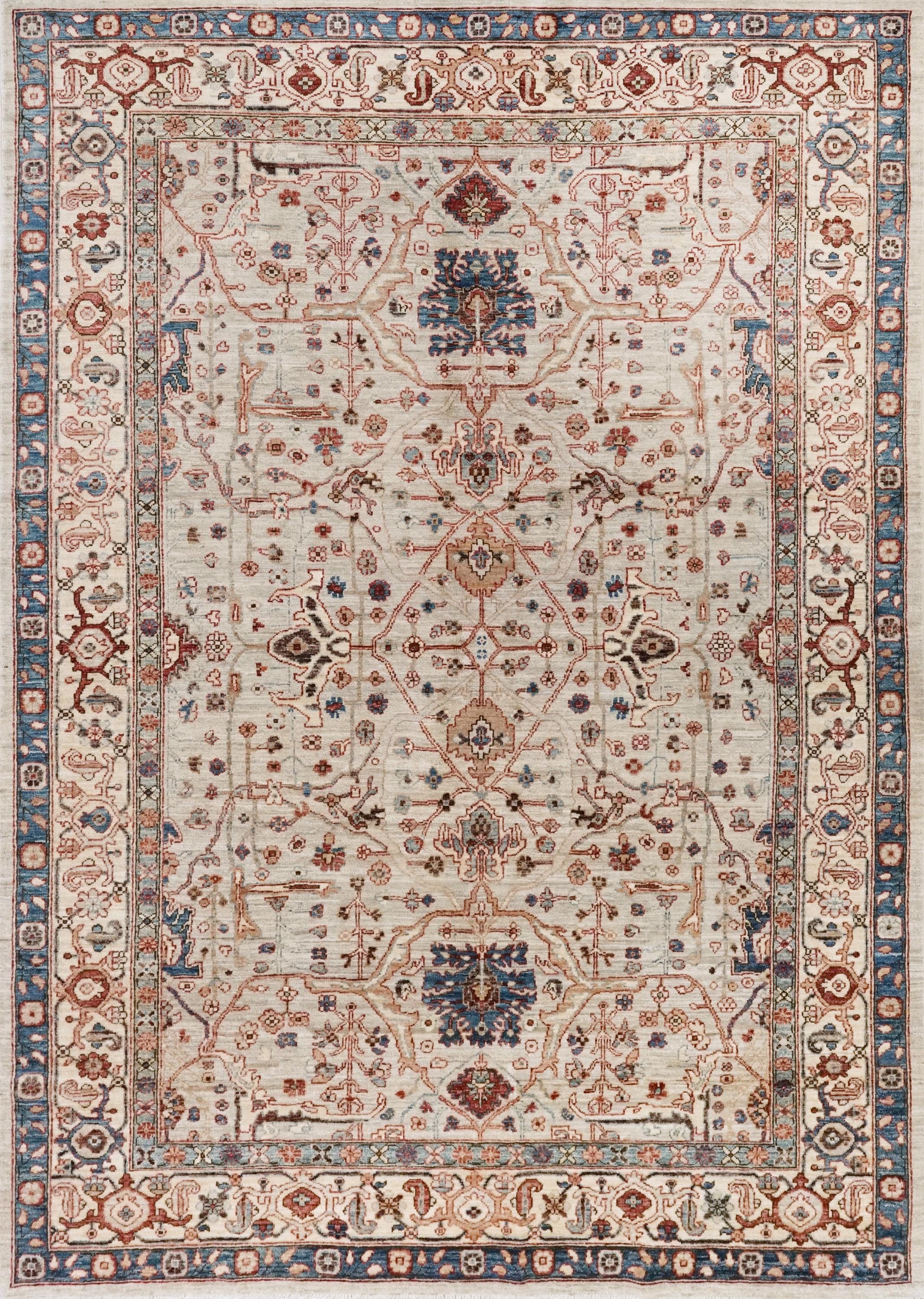 6x9 Ft Beige Bidjar Rug - Hand Knotted Wool Area Rug