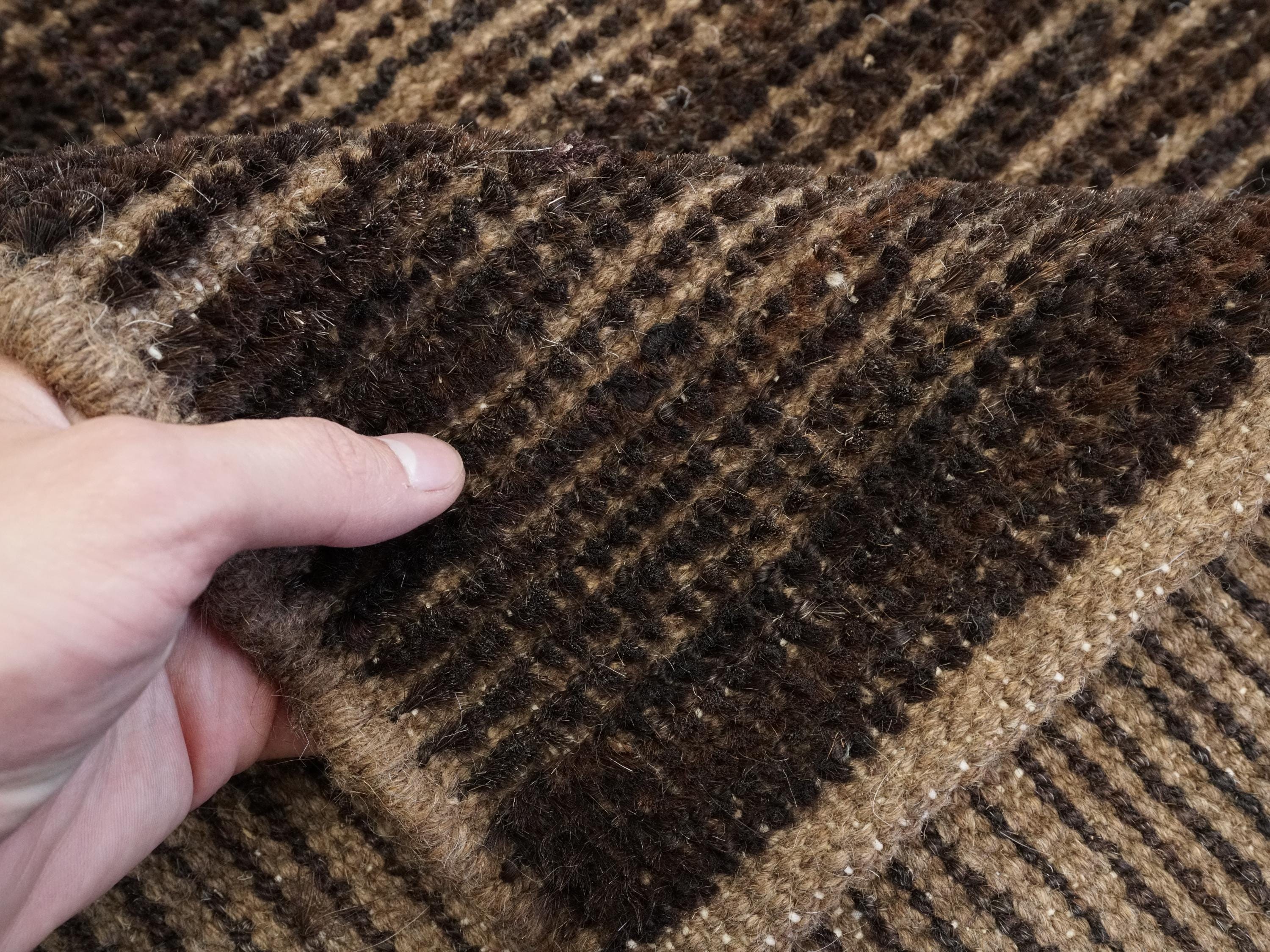 10x14 Ft Dark Brown Moroccan Rug - Afghan Handmade Wool Rug