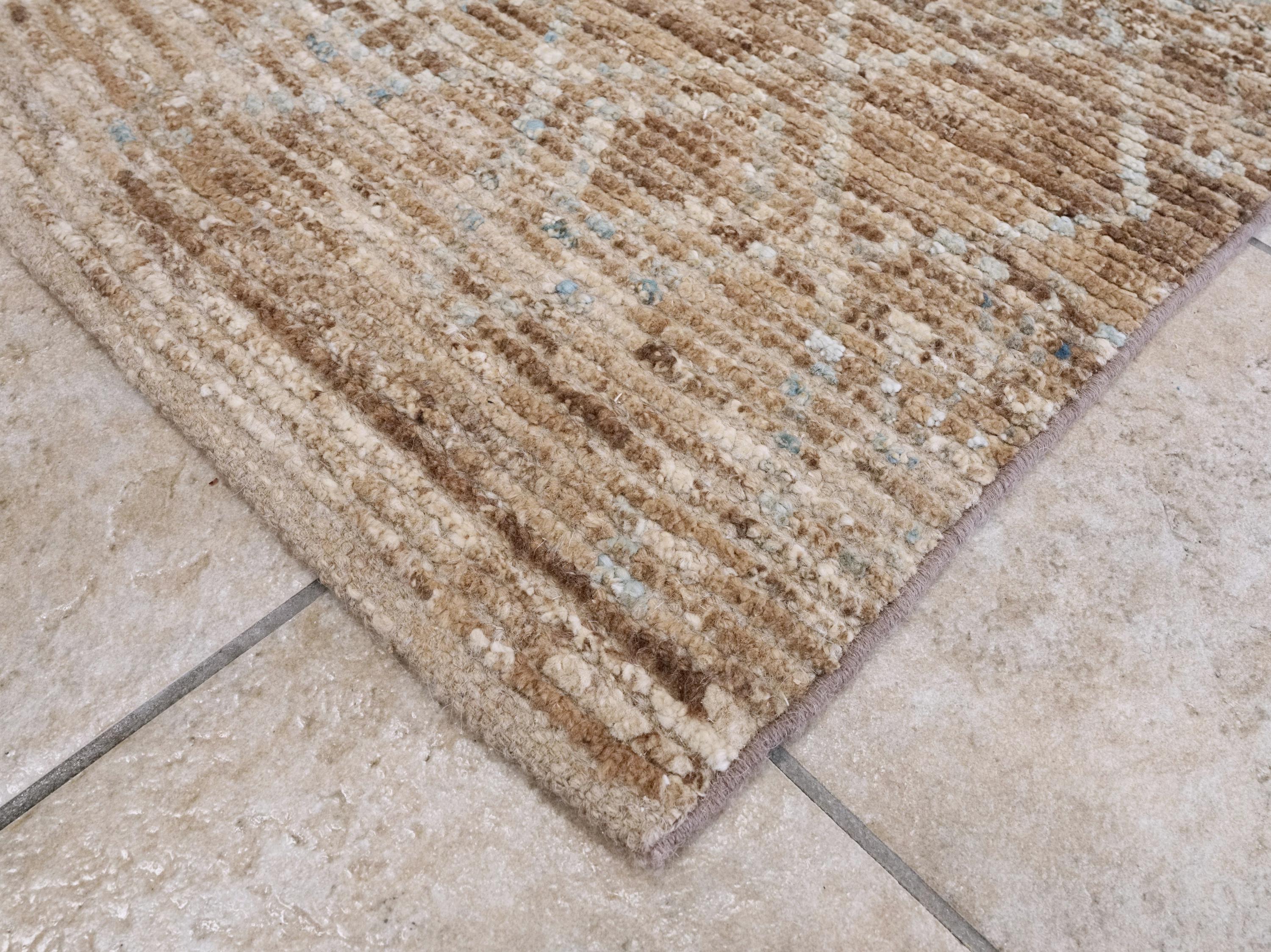 13 Ft Brown Moroccan Runner Rug - Afghan Handmade Hallway Rug