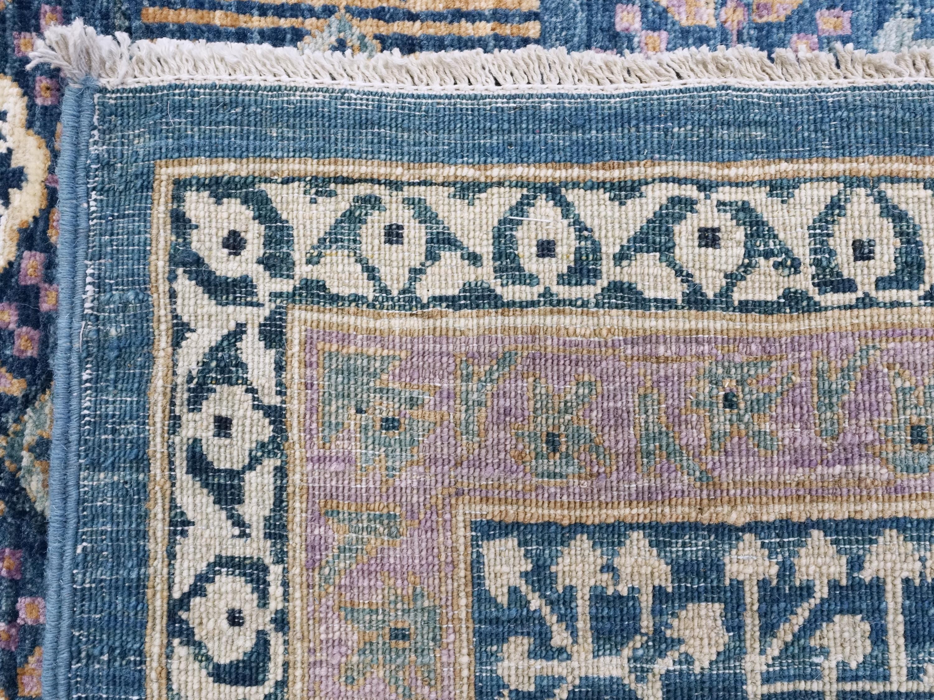 12x15 Ft Blue Mamluk Rug - Hand Knotted Area Rug - Oversize