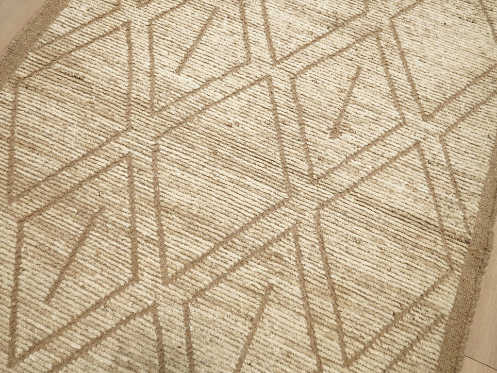 10 Ft Beige Moroccan Runner Rug - Afghan Handmade Hallway Rug