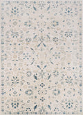 Handmade White Serapi Rug - 4x6 Ft Oriental Area Rug - Floral Design