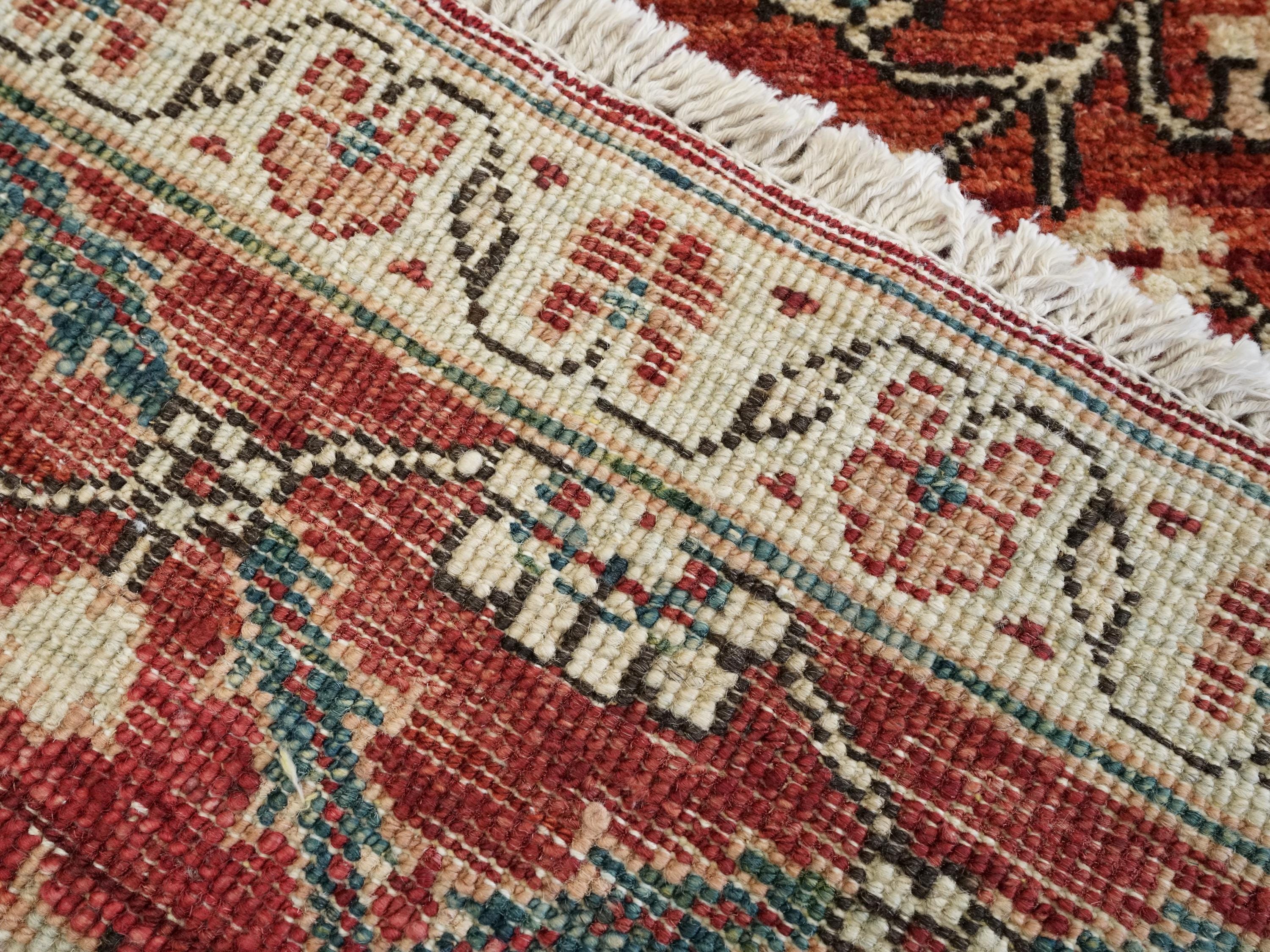 2x3 Ft Red Serapi Rug - Afghan Handmade Wool Doormat