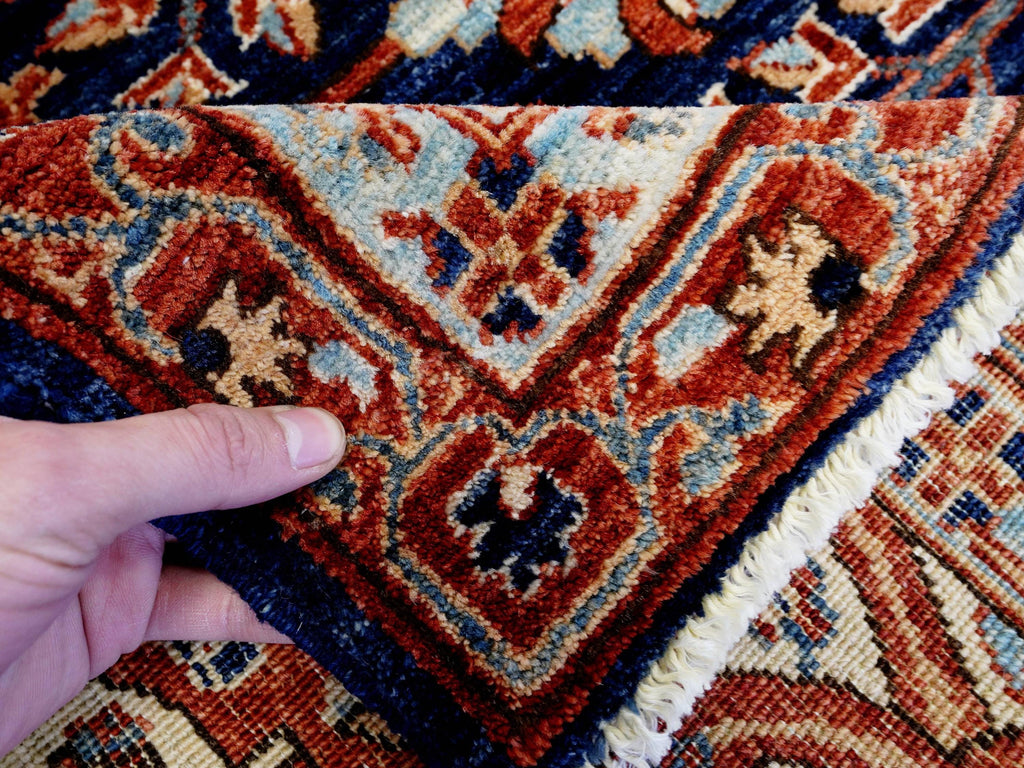 8x10 Ft Blue Bidjar Rug - Traditional Hand Knotted Rug - Persian Floral Design