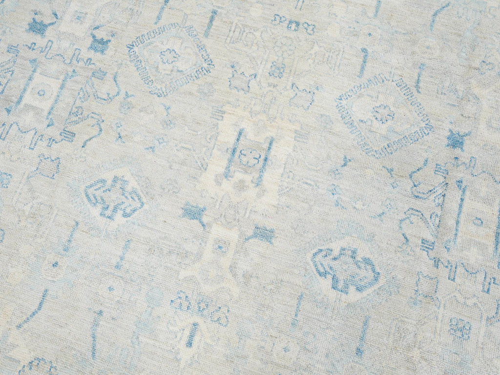 9x12 Ft Light Blue Oushak Rug - Handmade Area Rug