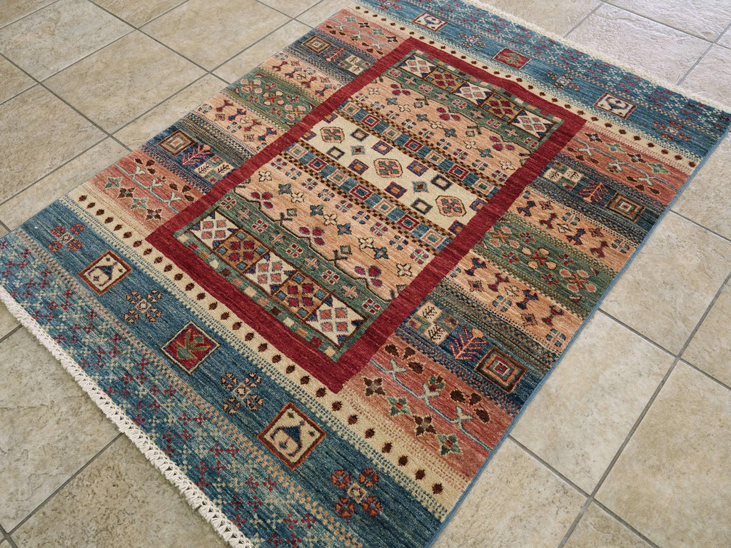 3x5 Ft Gabbeh Rug - Hand Knotted Tribal Area Rug