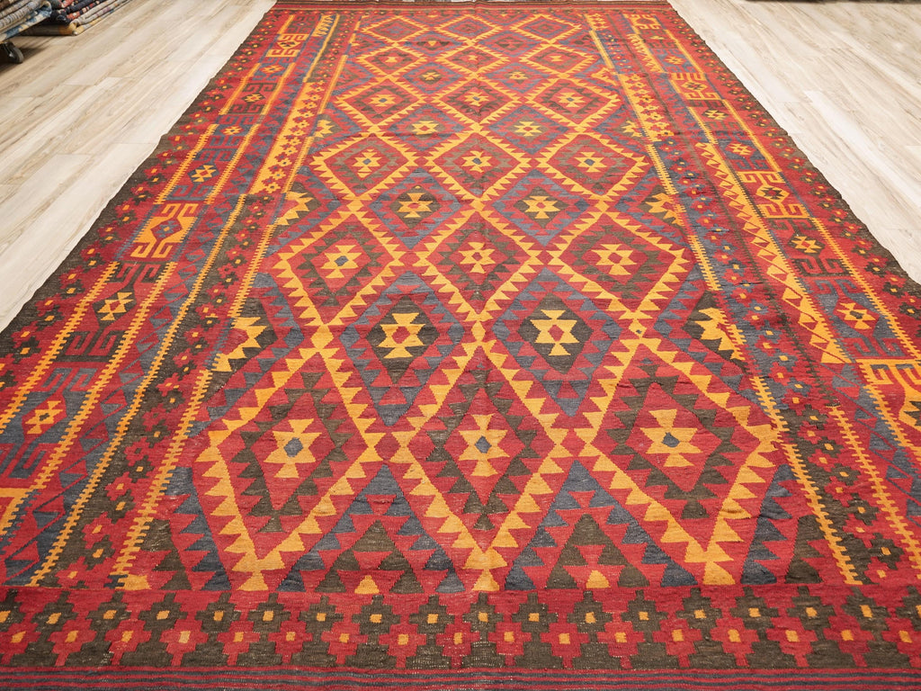 10x16 Ft Antique Red Kilim Rug - Afghan Tribal Rug
