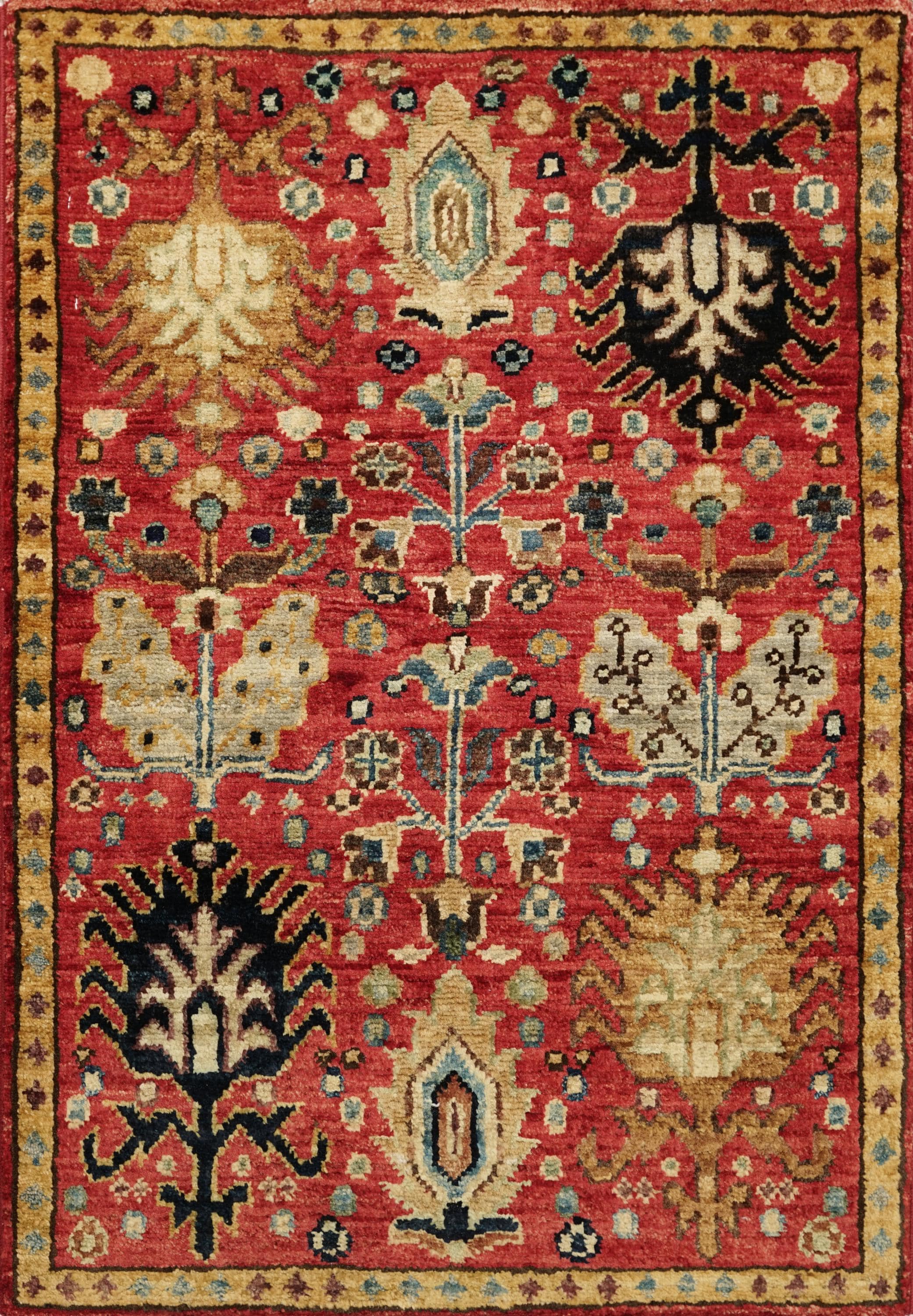 2x3 Ft Red Serapi Rug - Handmade Wool Accent Rug