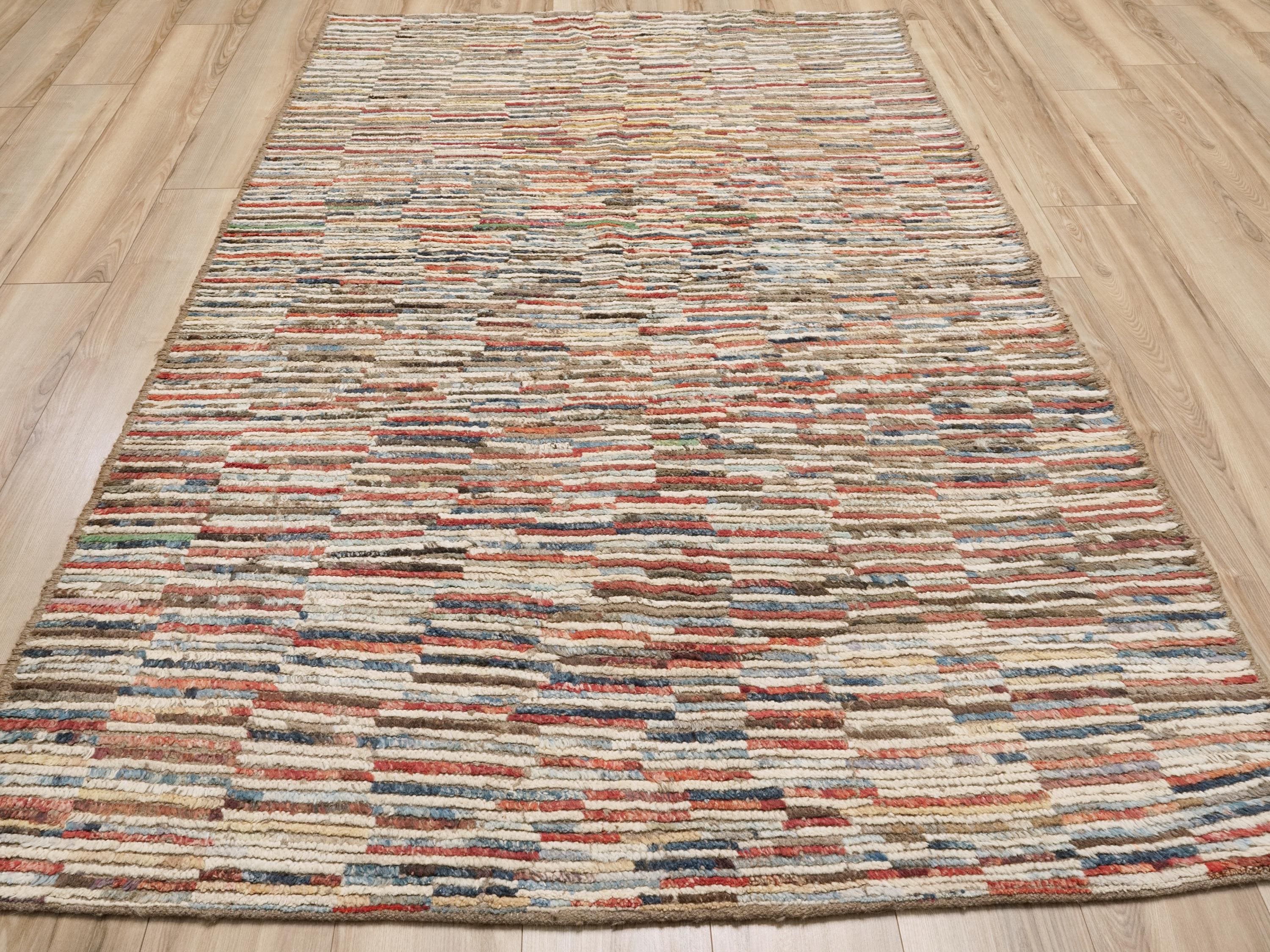 5x8 Ft Colorful Moroccan Rug - Wool Area Rug