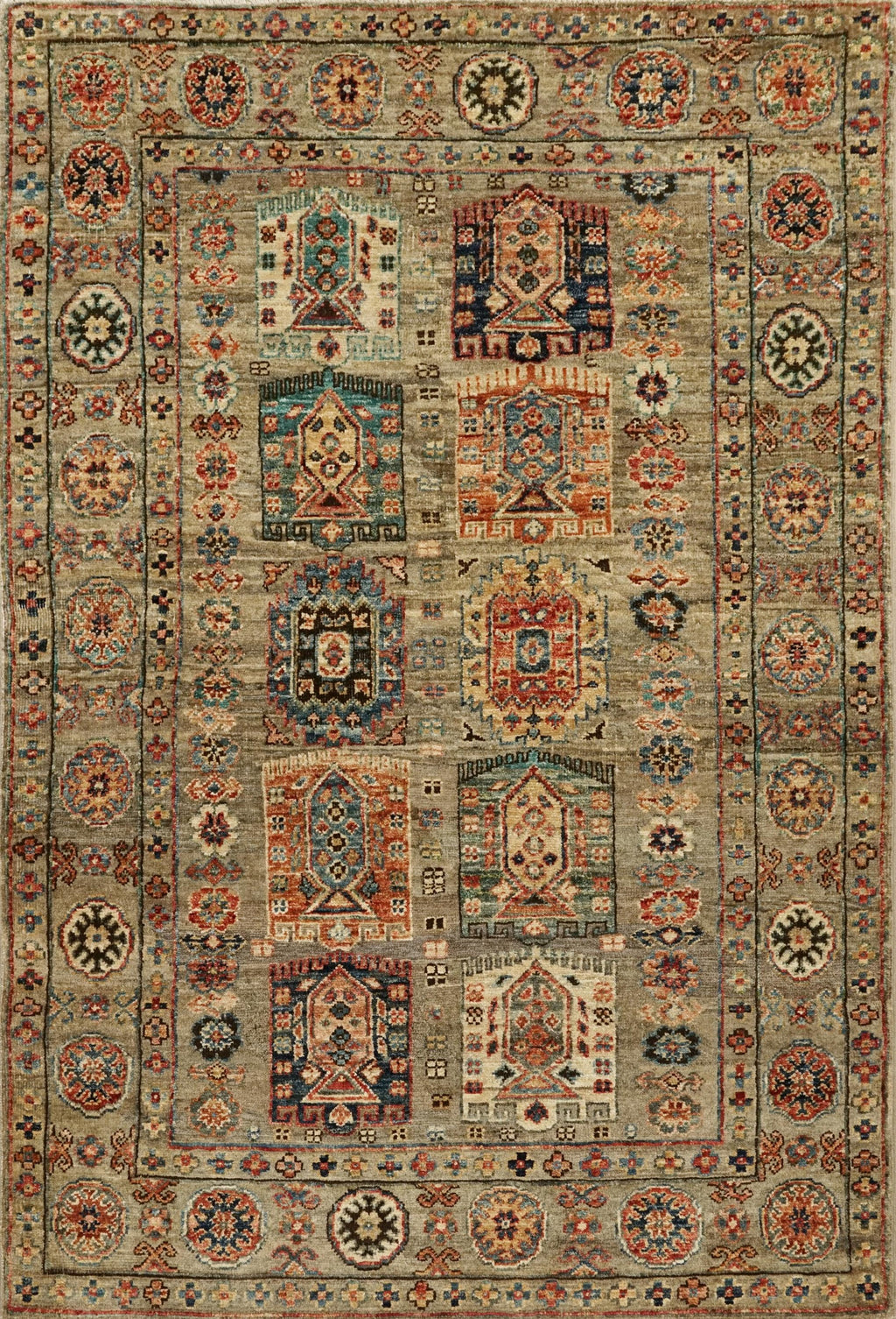 3x5 Brown Heriz Rug - Handmade Wool Area Rug