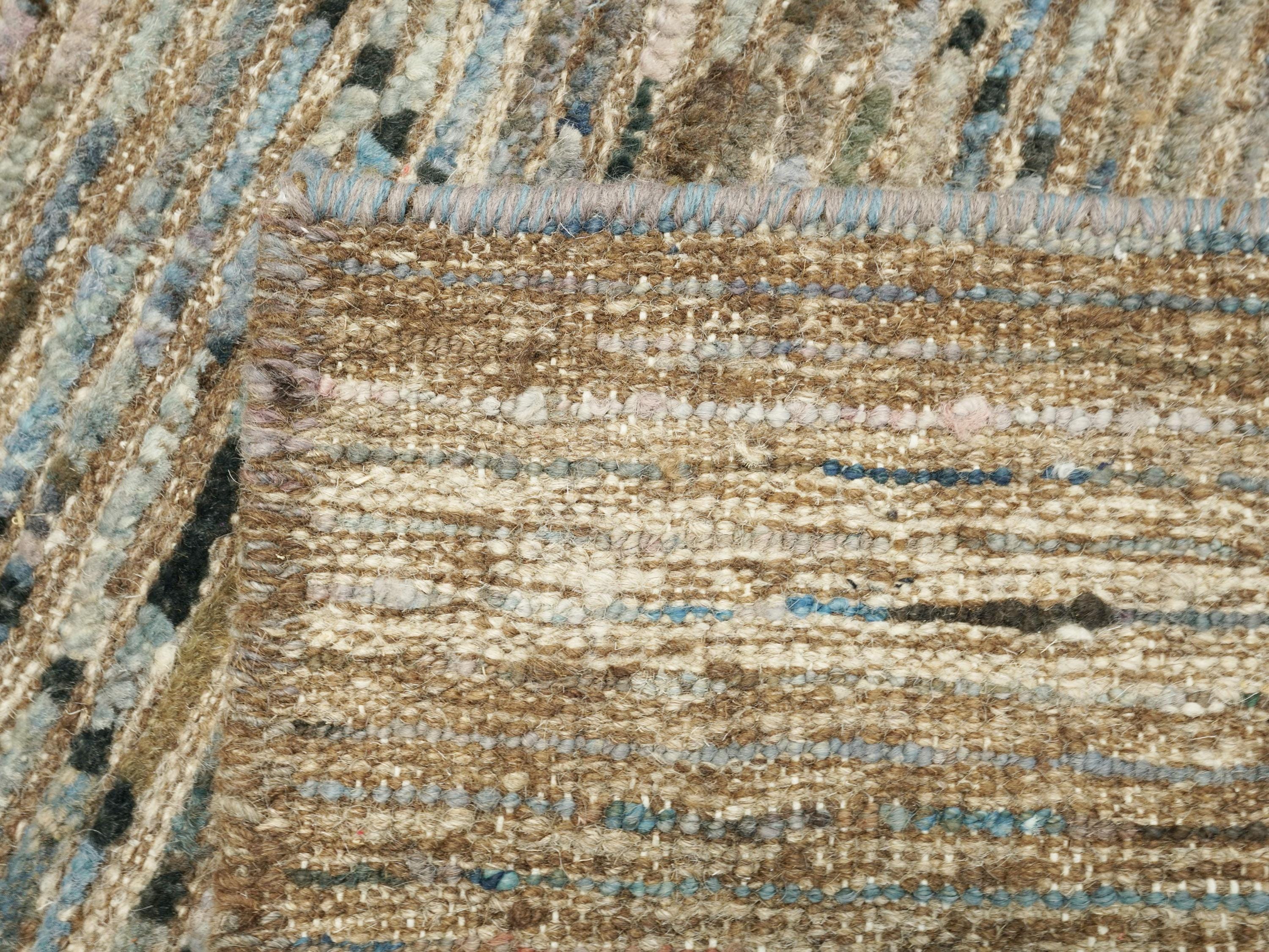 3x5 Ft Dark Blue Moroccan Rug - Hand Knotted Area Rug
