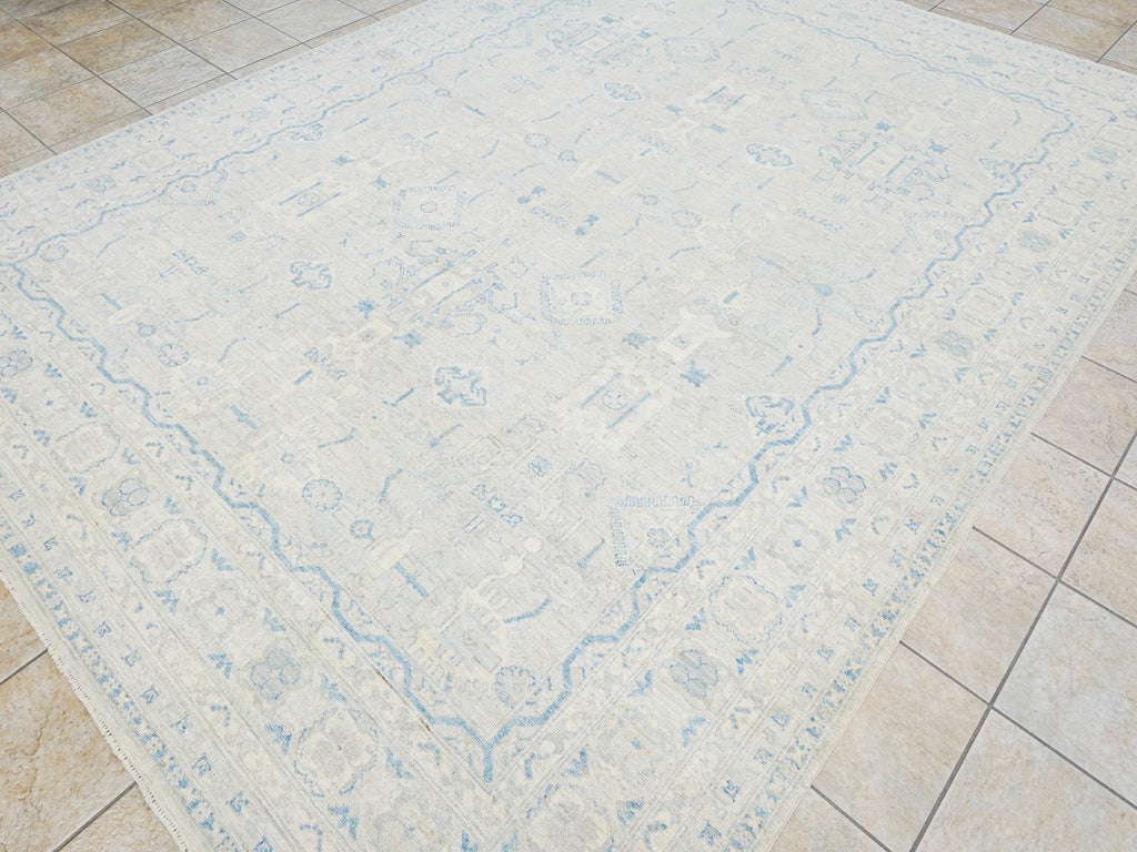 9x12 Ft Light Blue Oushak Rug - Handmade Area Rug