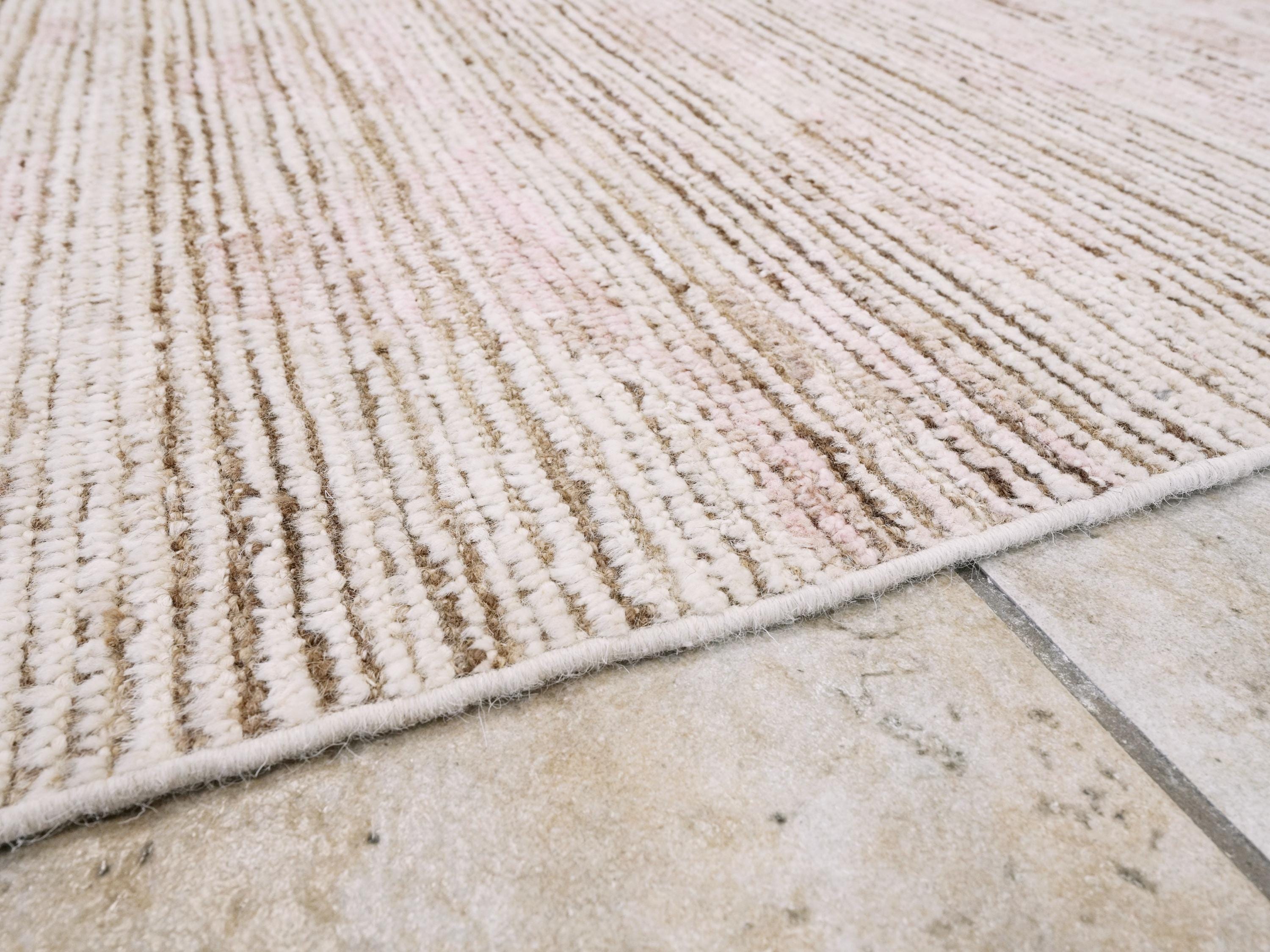 8x10 Ft Pinkish Beige Moroccan Rug - Afghan Handmade Wool Rug
