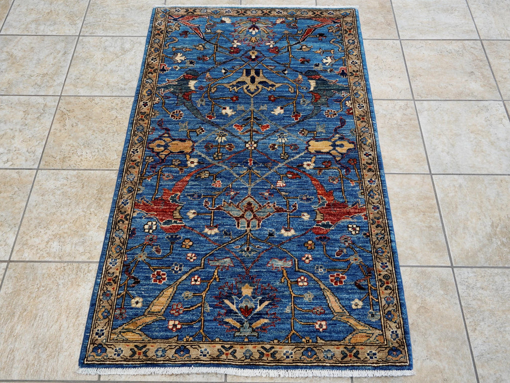 3x5 Ft Blue Bidjar Rug - Handmade Afghan Area Rug