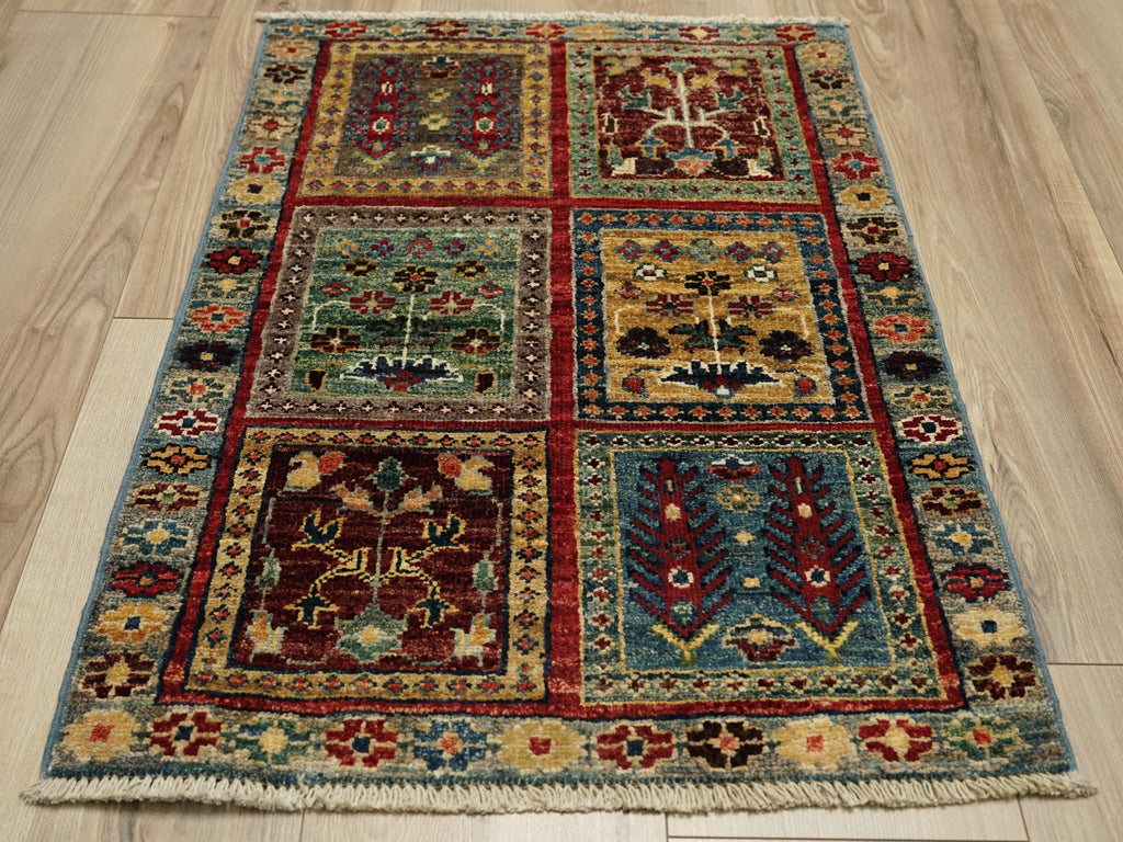 2x3 Ft Handmade Blue Heriz Rug - Afghan Oriental Rug
