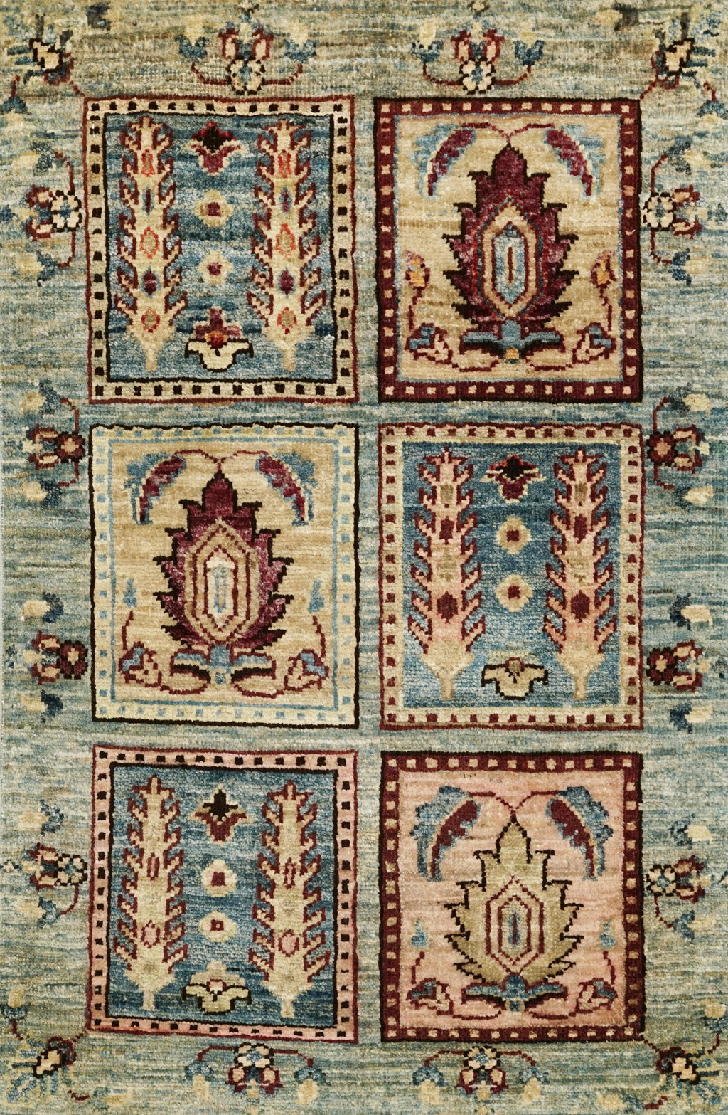 2x3 Ft Blue Heriz Rug - Handmade Afghan Rug - Garden Design