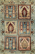 2x3 Ft Blue Heriz Rug - Handmade Afghan Rug - Garden Design