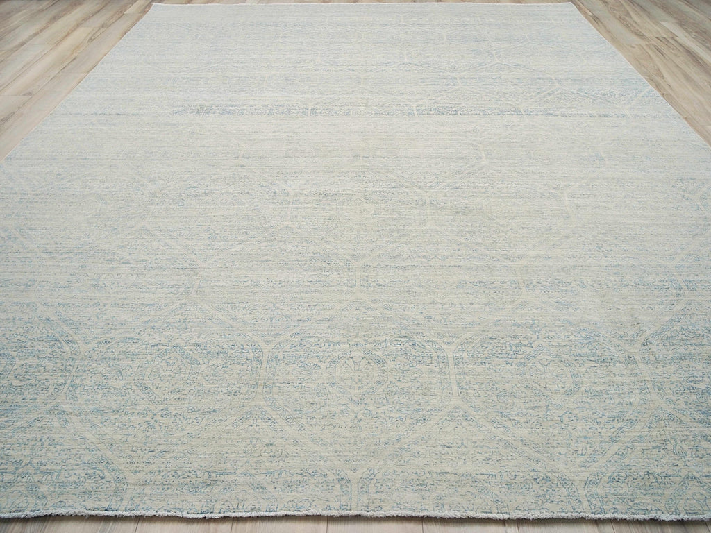 10x14 Ft Light Blue Gabbeh Rug - Hand Knotted Oriental Wool Rug