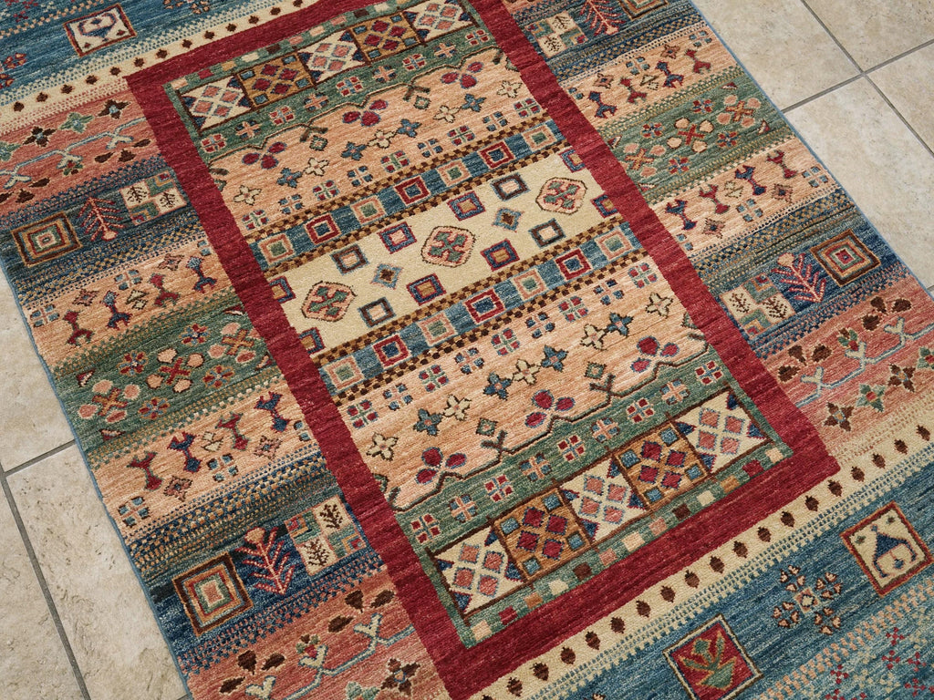 3x5 Ft Gabbeh Rug - Hand Knotted Tribal Area Rug