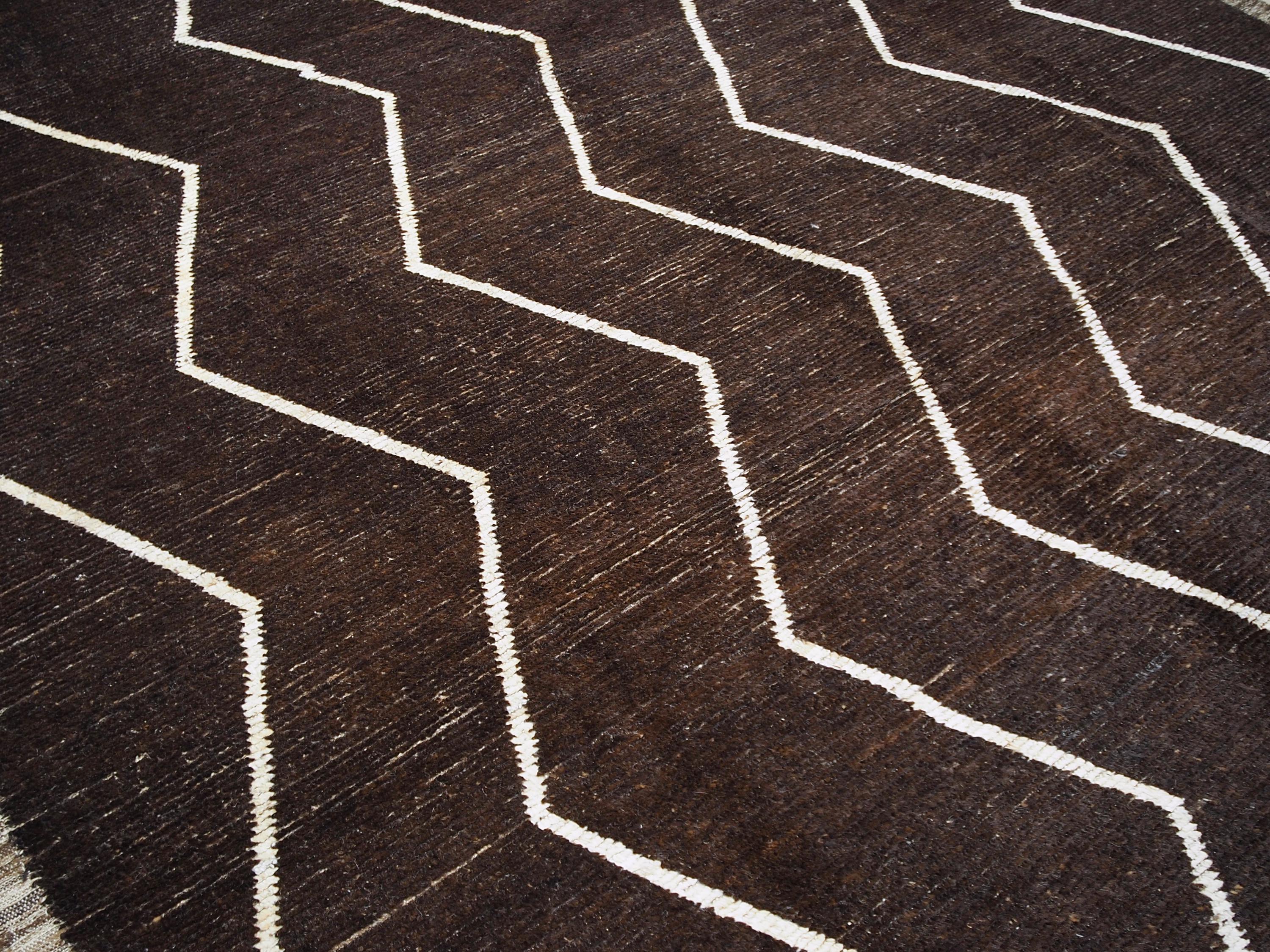 10x12 Ft Dark Brown Moroccan - Goat Hair Area Rug