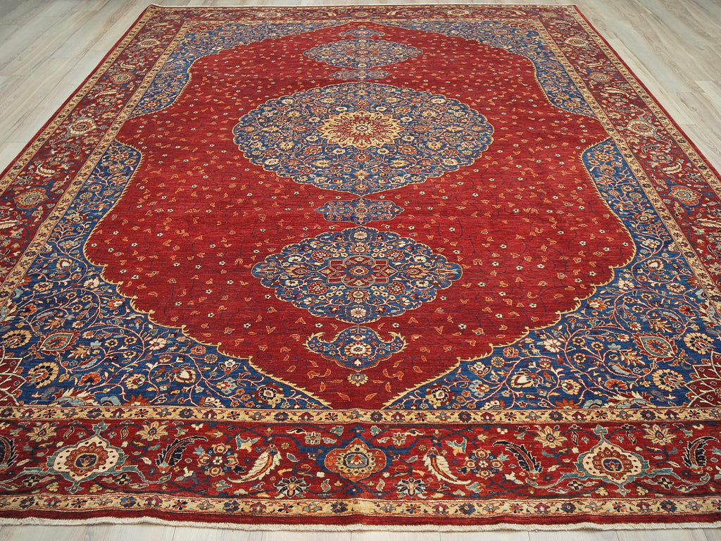10x14 Ft Red Serapi Rug - Hand Knotted Wool Medallion Rug