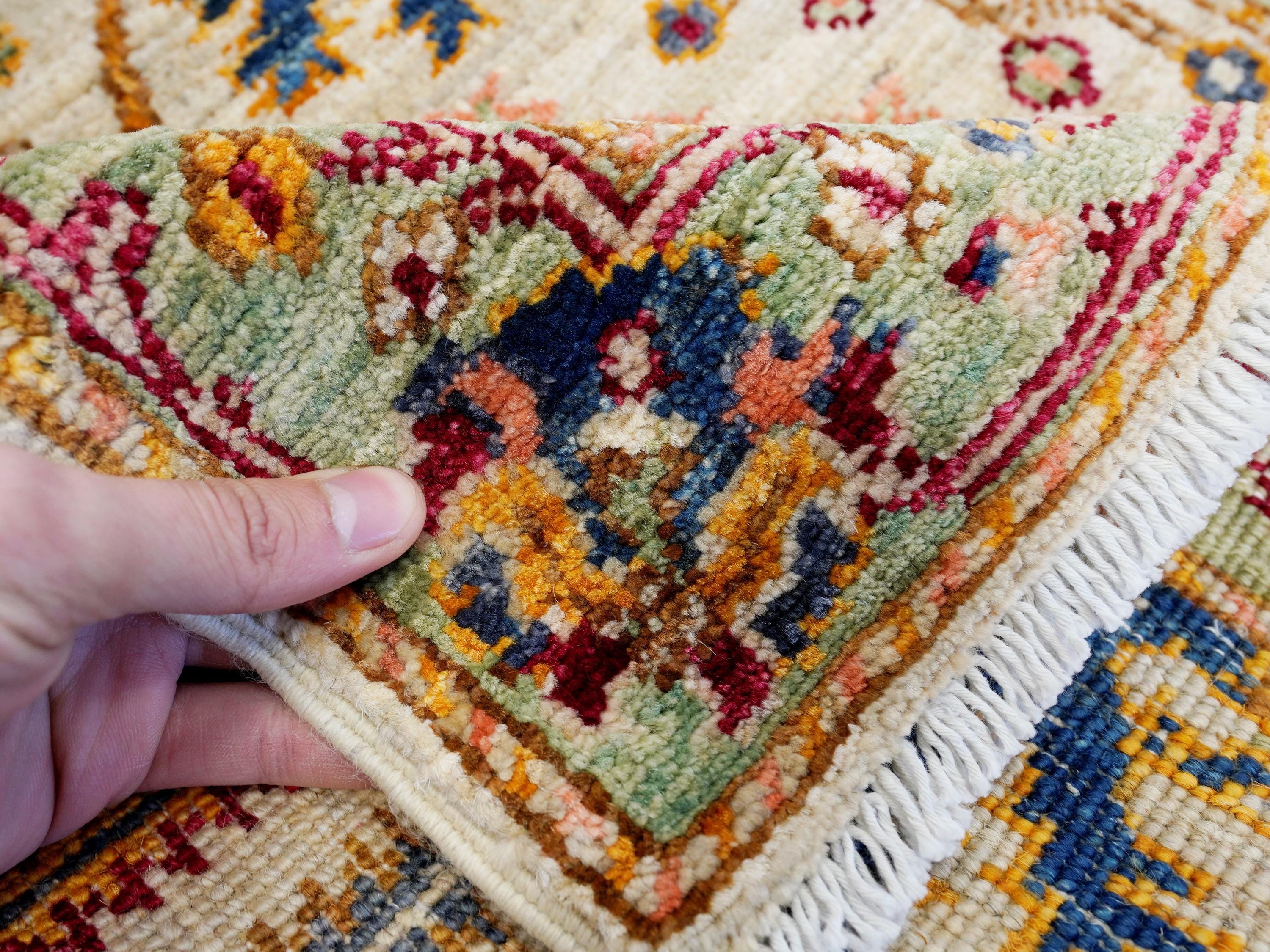 10 Ft Beige Serapi Runner Rug - Hand Knotted Hallway Rug - Persian Design