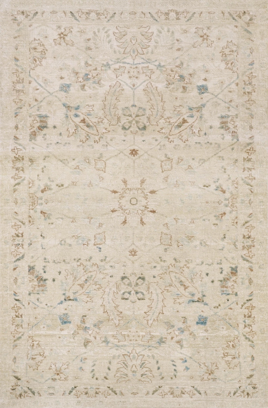 3x5 Ft Vintage White Serapi Rug - Afghan Handmade Area Rug