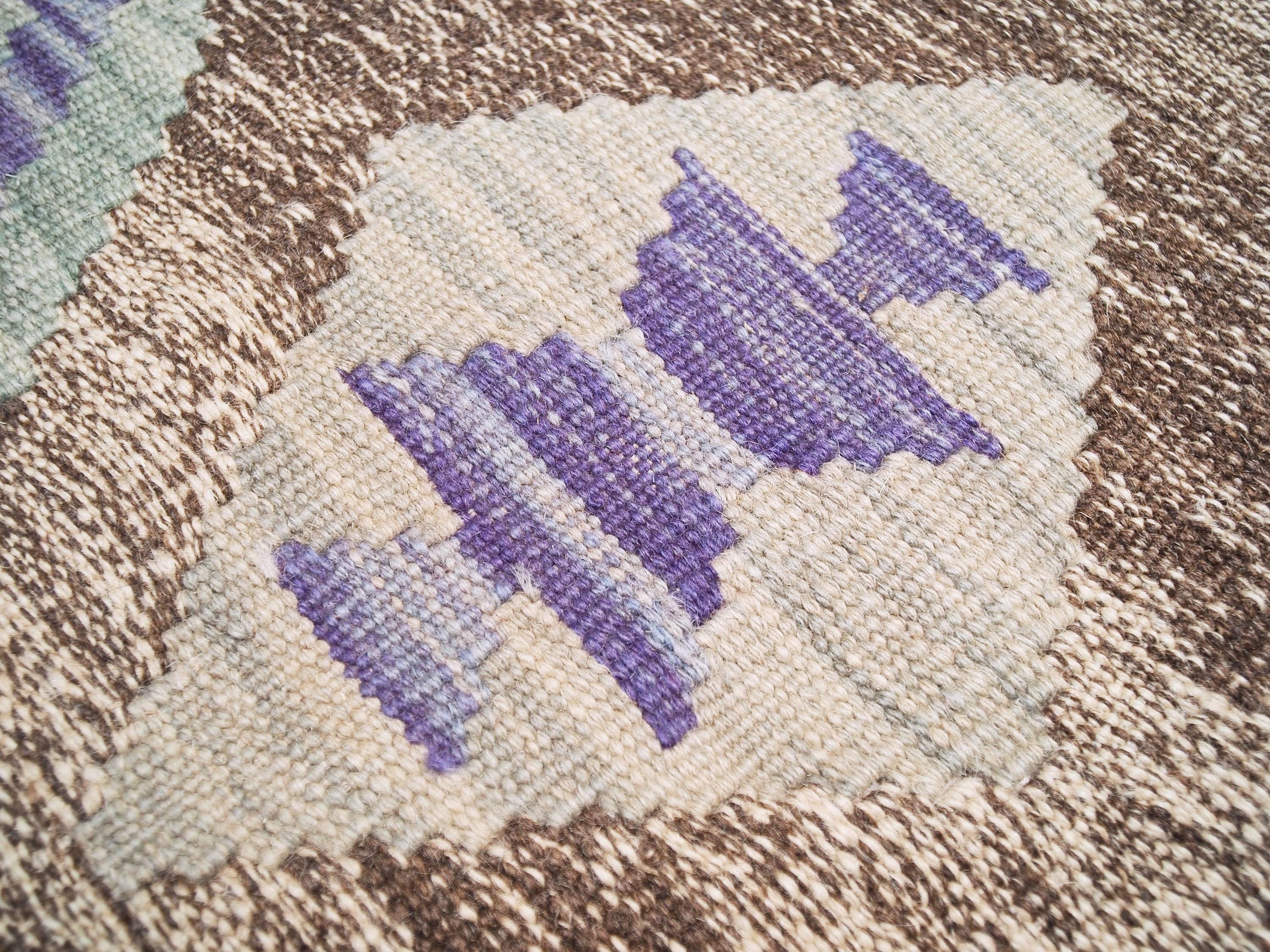 4x6 Ft Wool Kilim Rug - Brown Flat Weave