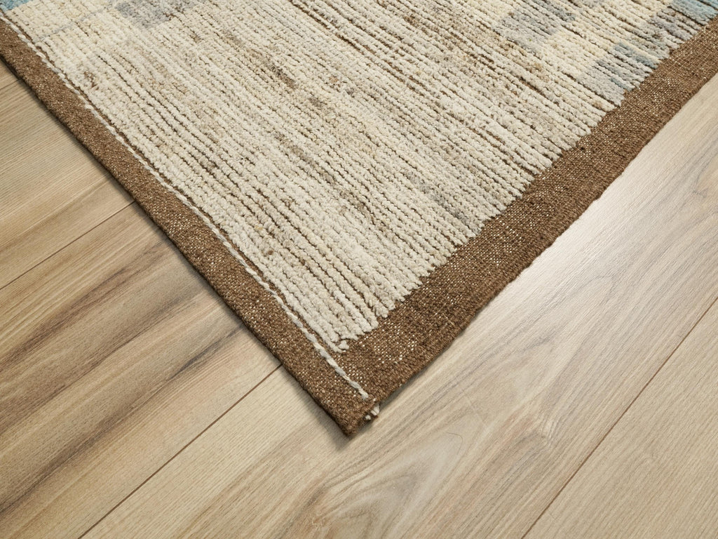 9x12 Ft Blue Moroccan Wool Rug - Hand Knotted Area Rug