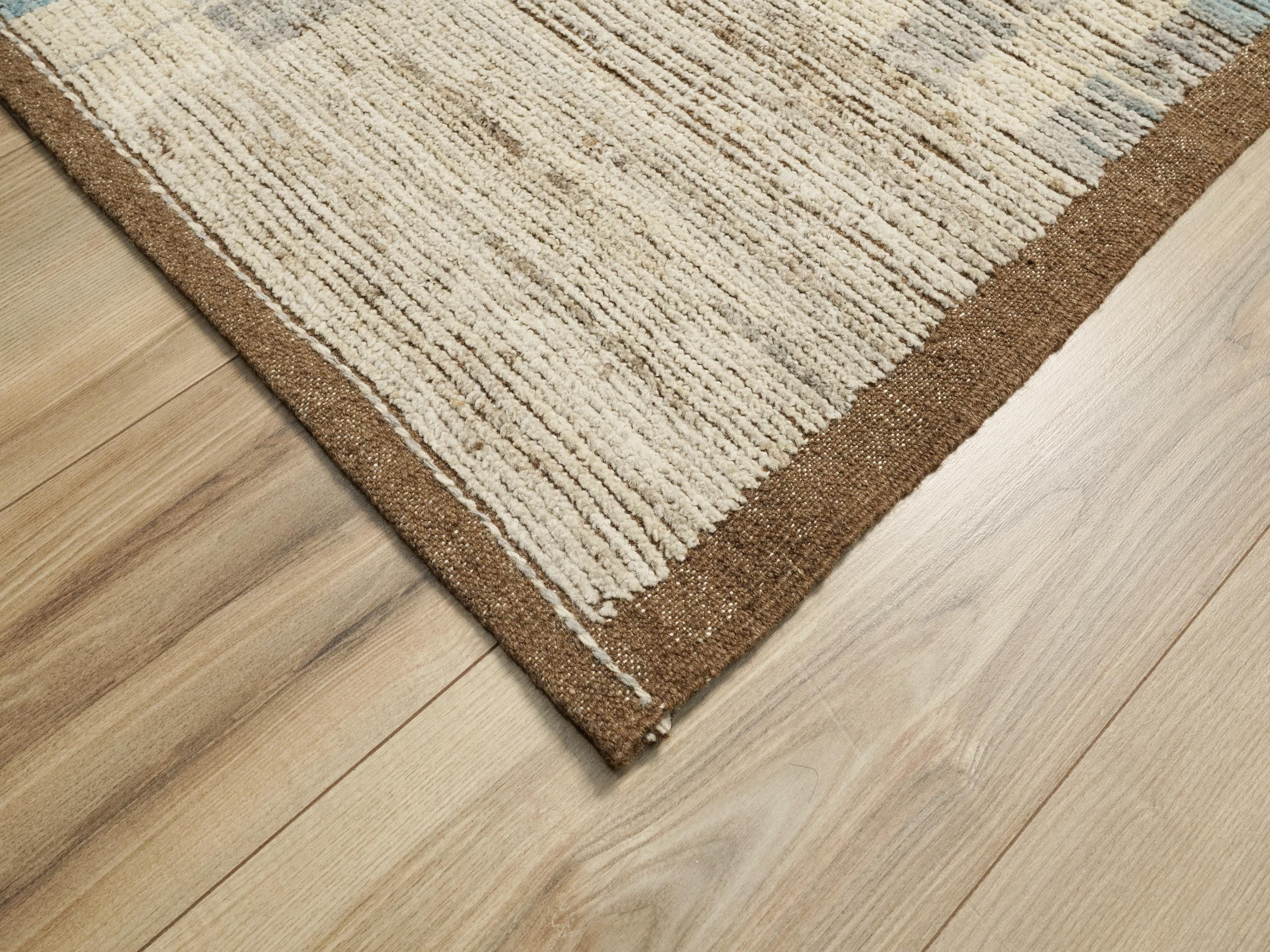 9x12 Ft Blue Moroccan Wool Rug - Hand Knotted Area Rug