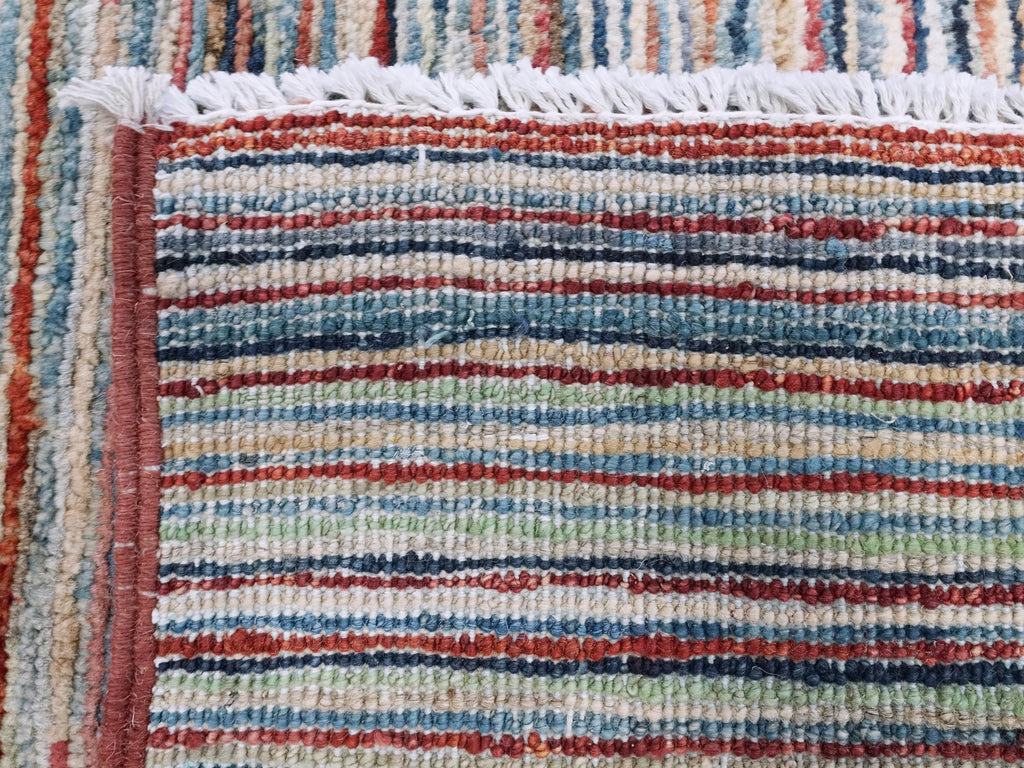 6x10 Ft Multicolor Gabbeh Rug - Afghan Wool Area Rug - Tribal Design