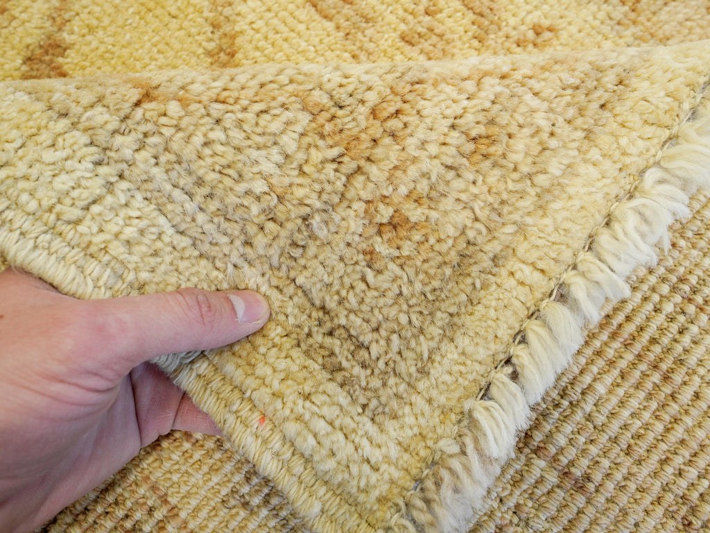 9x12 Ft Beige Ushak Rug - Hand Knotted Afghan Oriental Rug