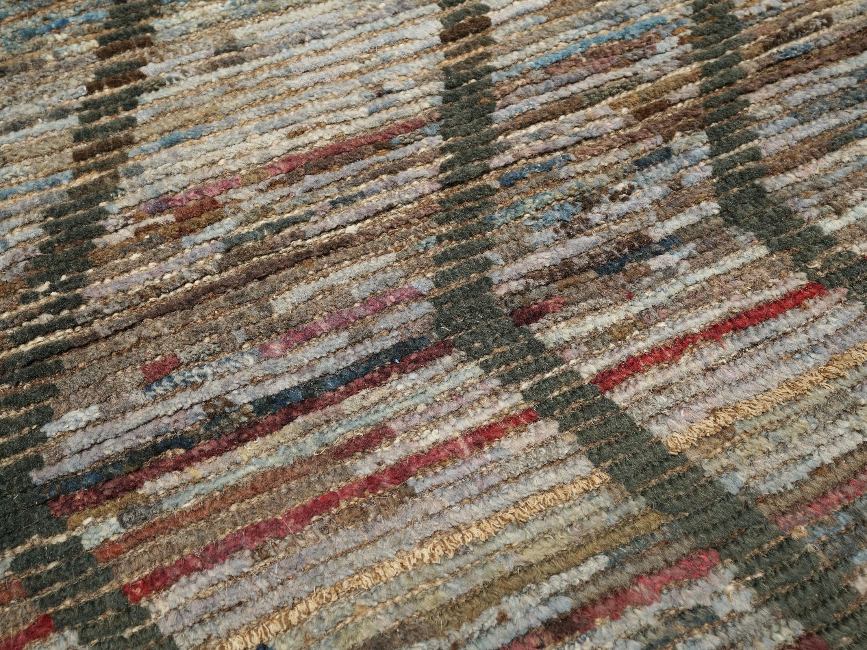 10 Ft Blue Moroccan Runner Rug - Afghan Wool Rug