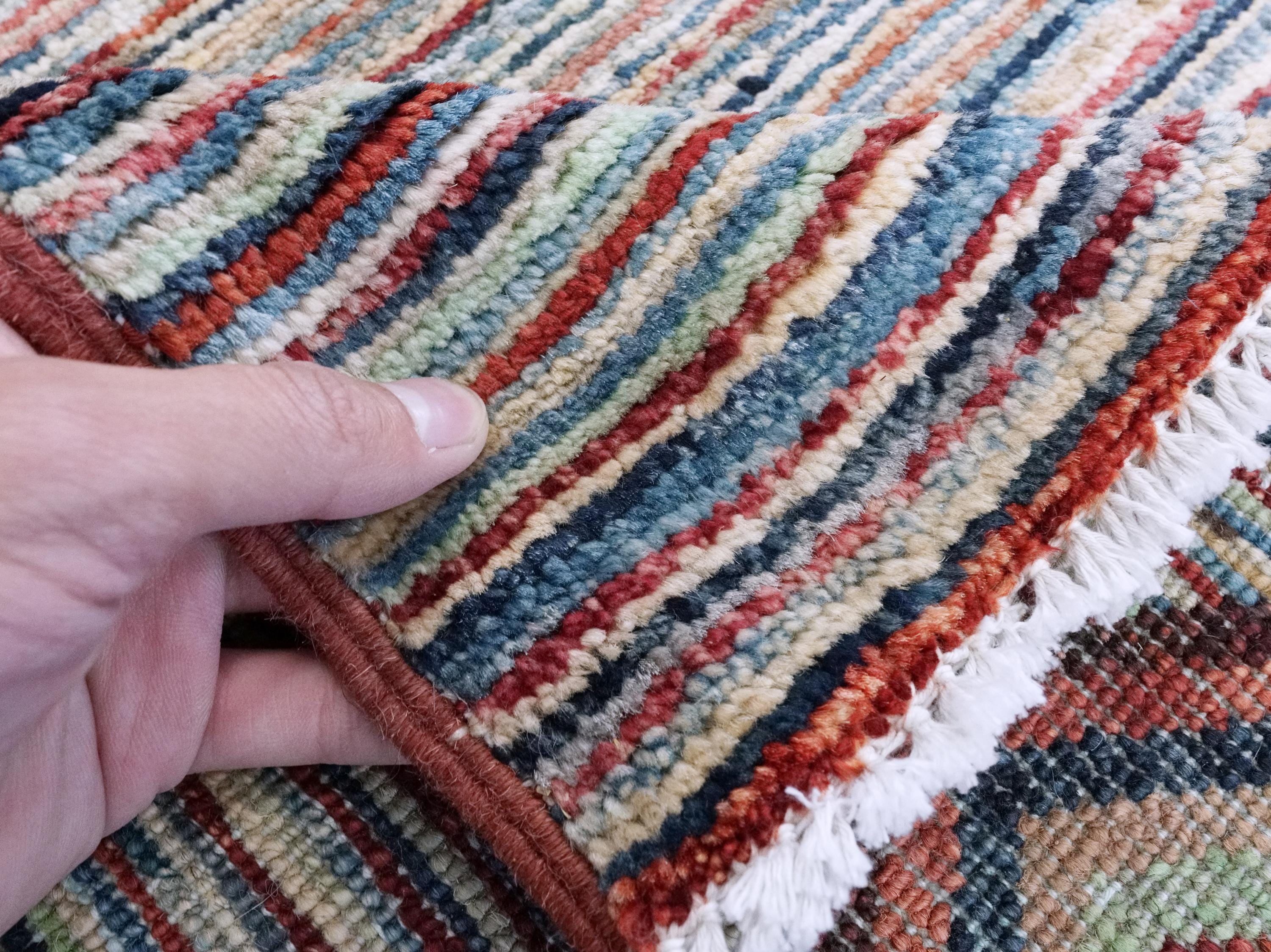 6x10 Ft Multicolor Gabbeh Rug - Afghan Wool Area Rug - Tribal Design