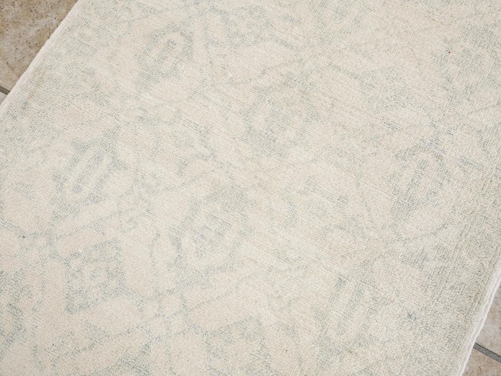 2x6 Ft Hand Knotted Heriz Rug - Beige Afghan Wool Runner